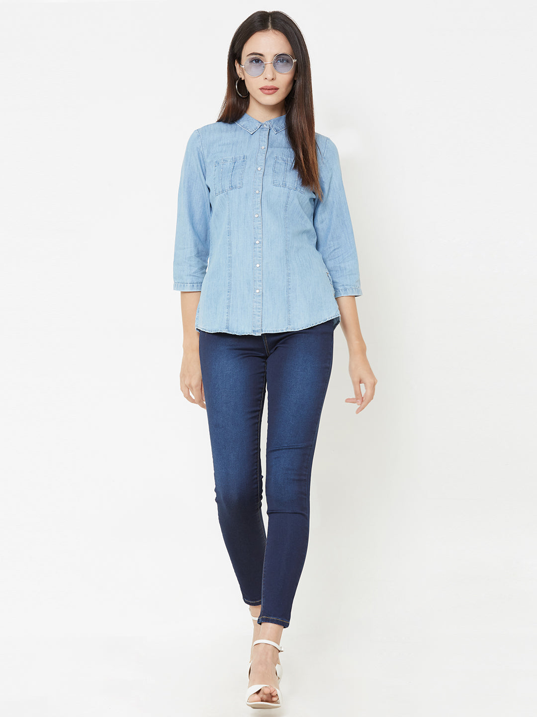 Women Blue Denim Shirt