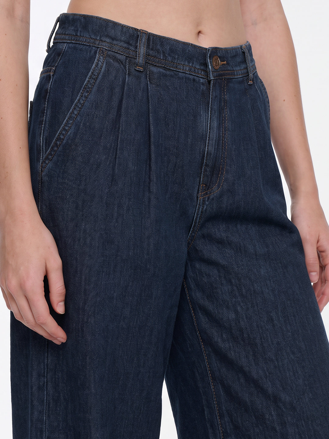 Blue High-Rise Super Wide Leg Jeans