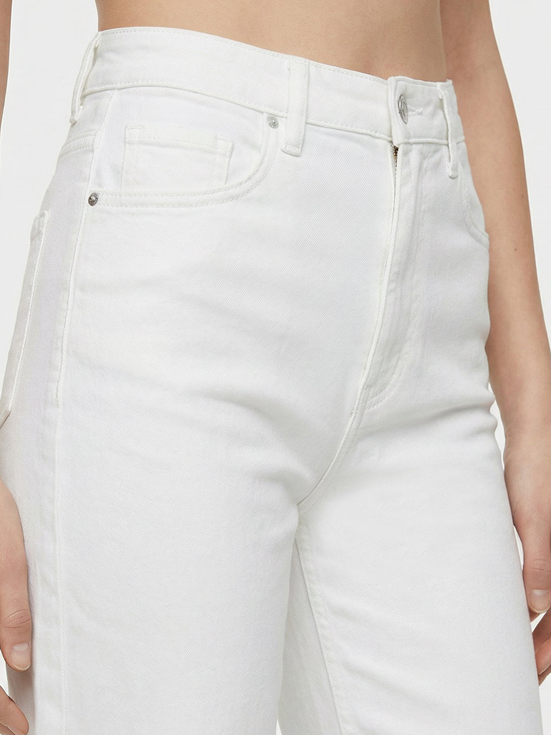 Women White High-Rise Baggy Jeans