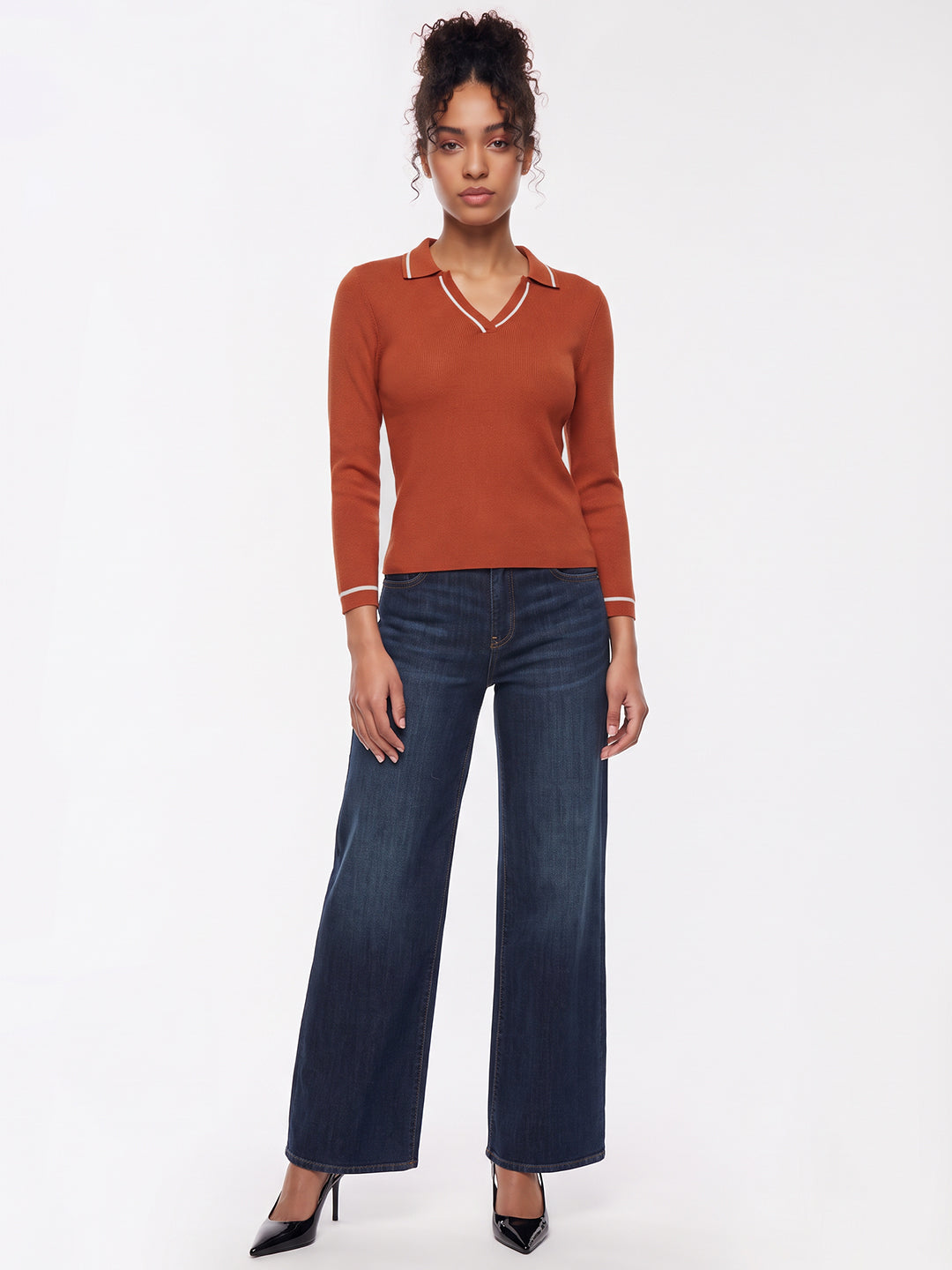 Burnt Orange Flat Knit