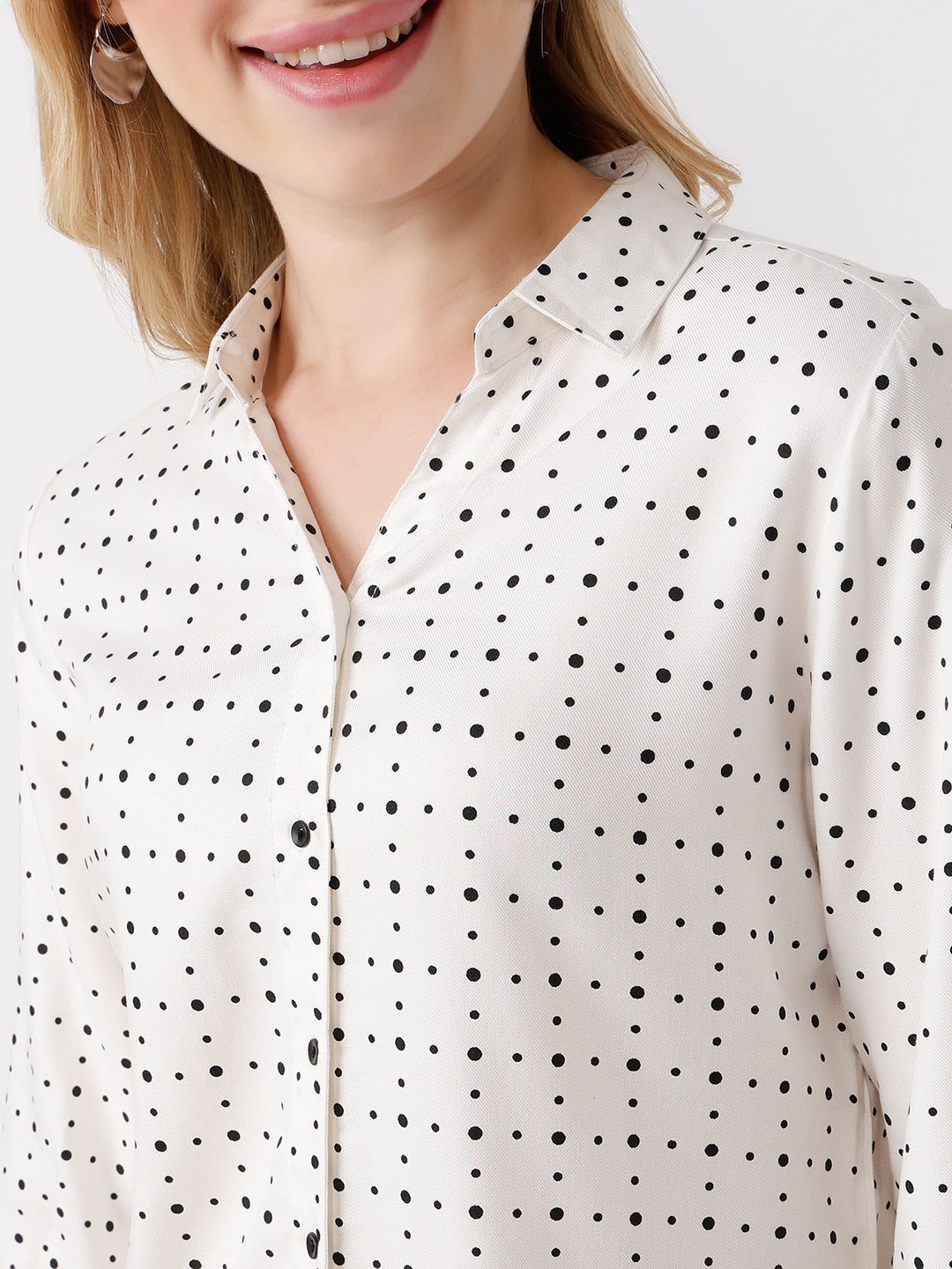 Women Off White Print Shirt