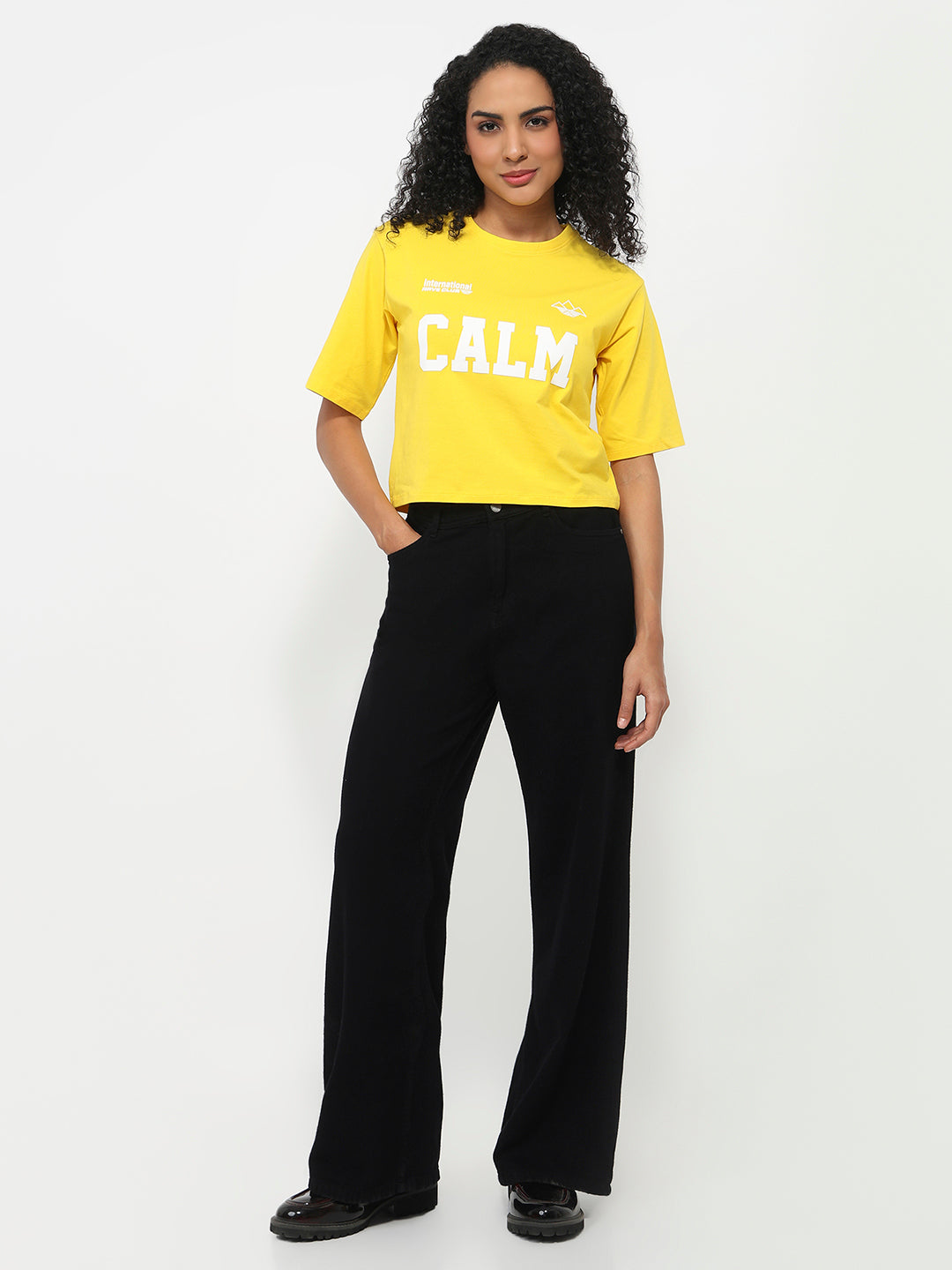 Women Golden Sunset Graphic Crop Tees