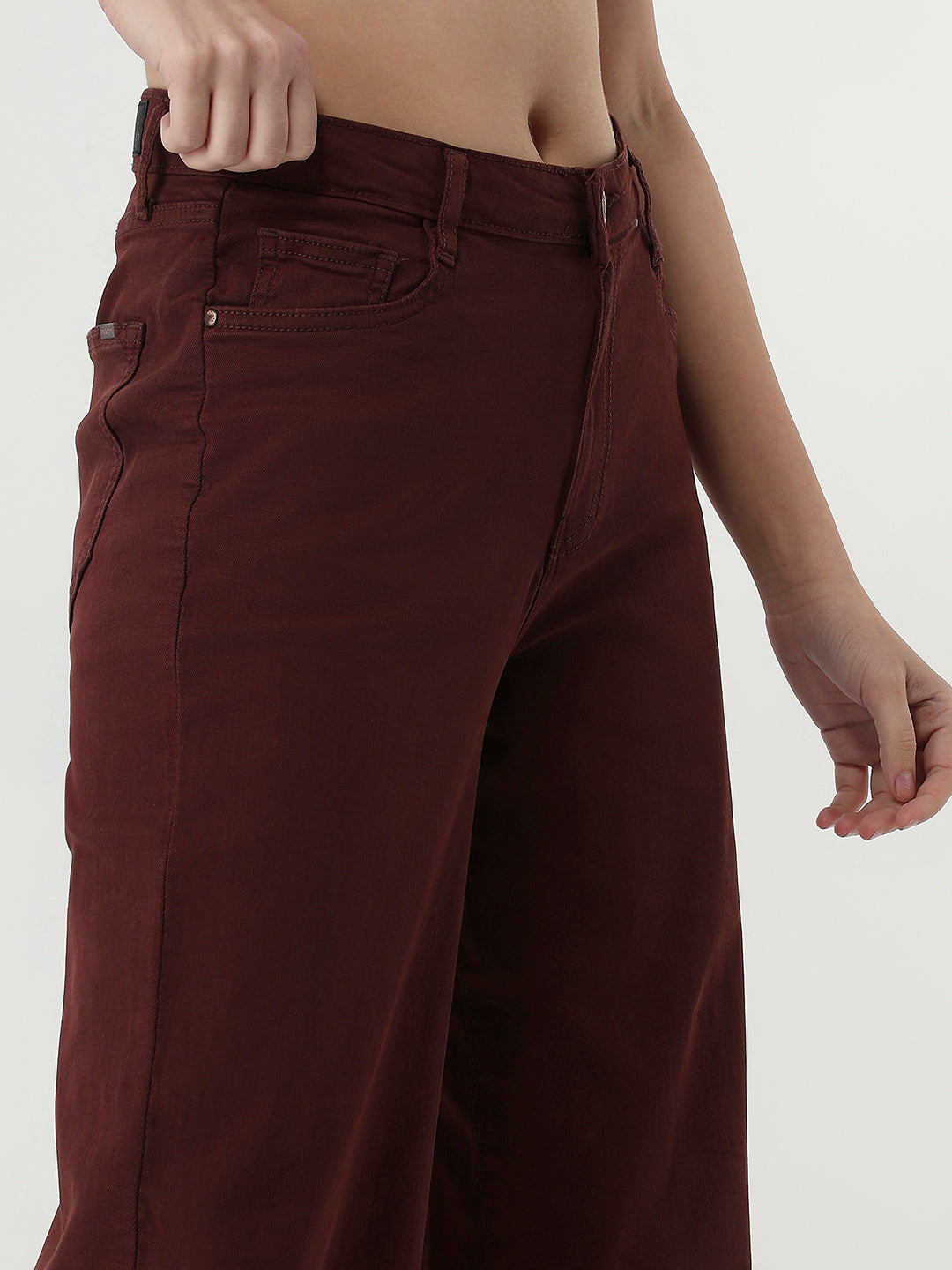 Women Sepia High-Rise Wide Leg Jeans