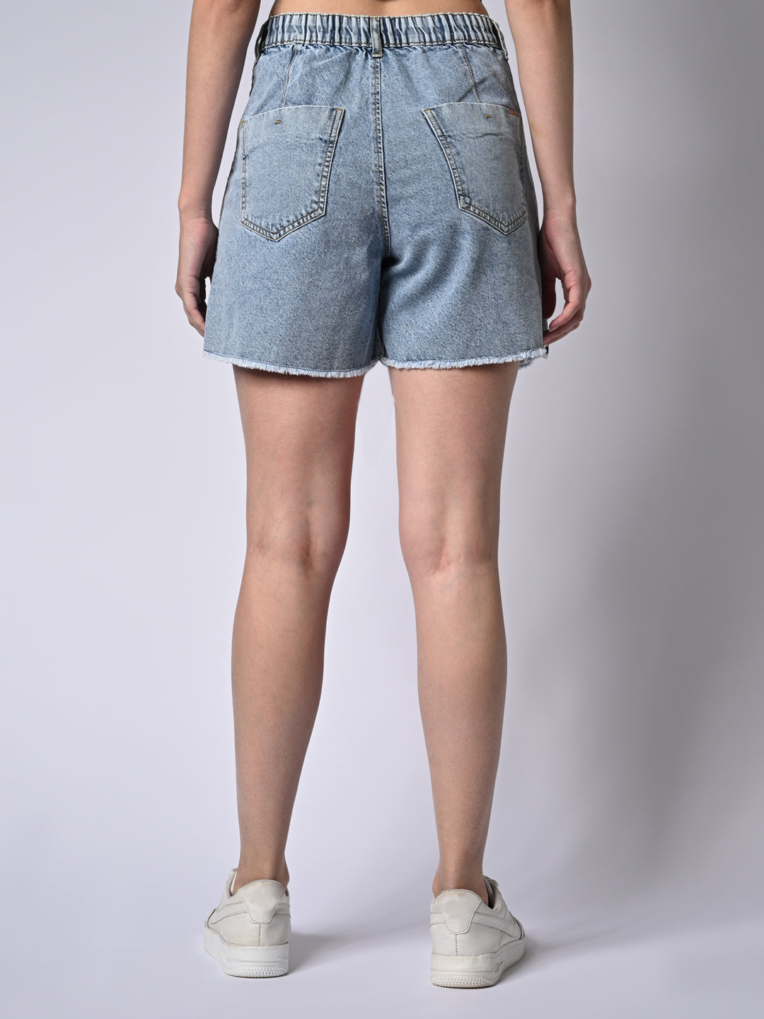 Women Light Blue High-Rise Skorts