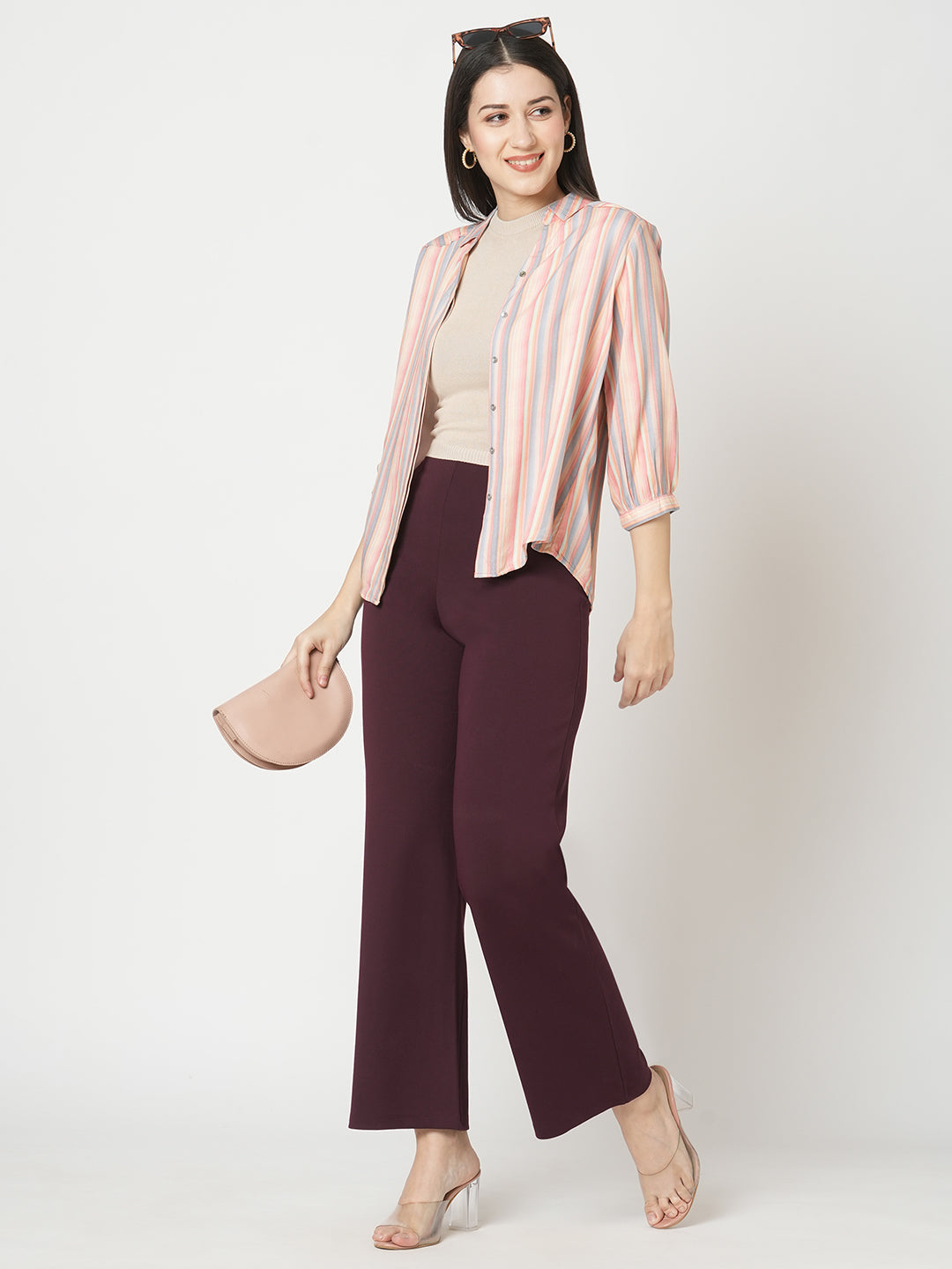Women Wine Treggings