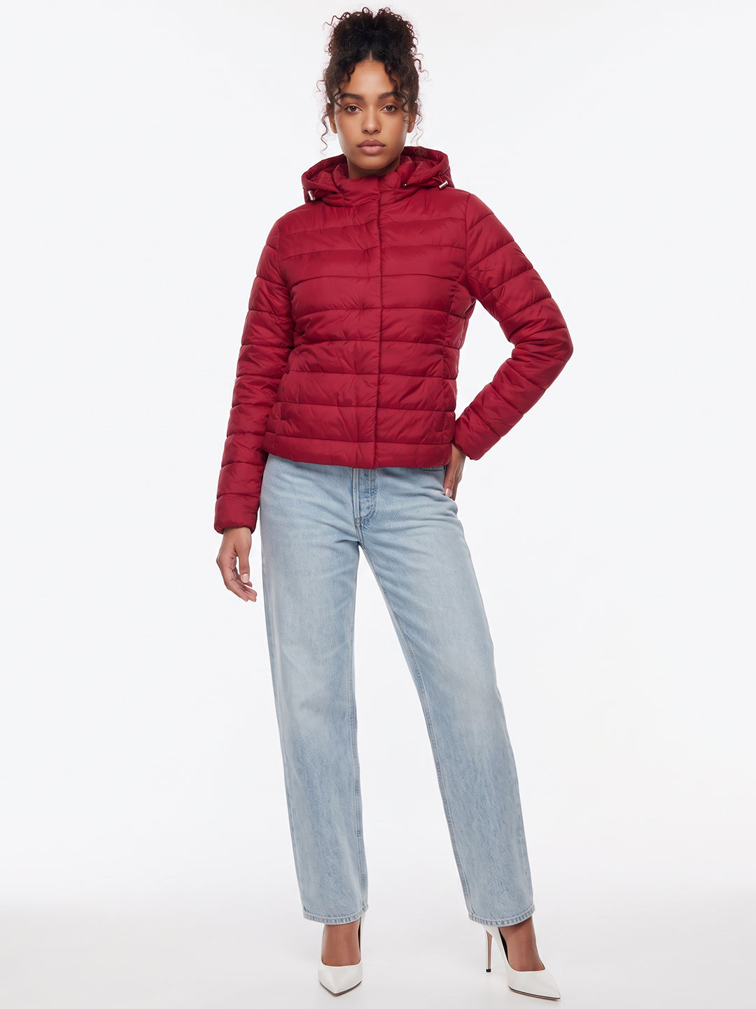 Maroon Winter Puffer Jacket