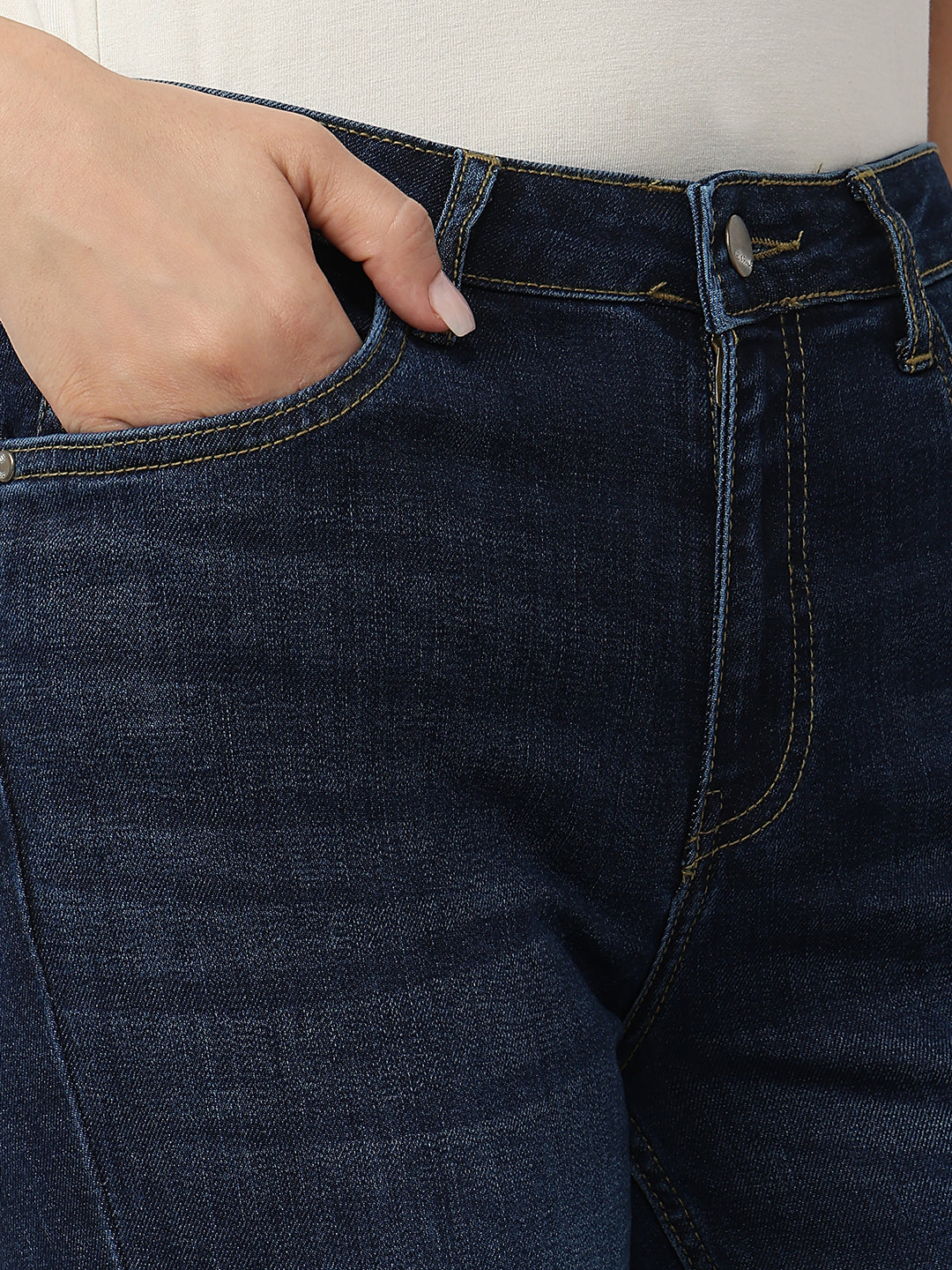 Women Dark High-Rise Slim Straight Fit Jeans