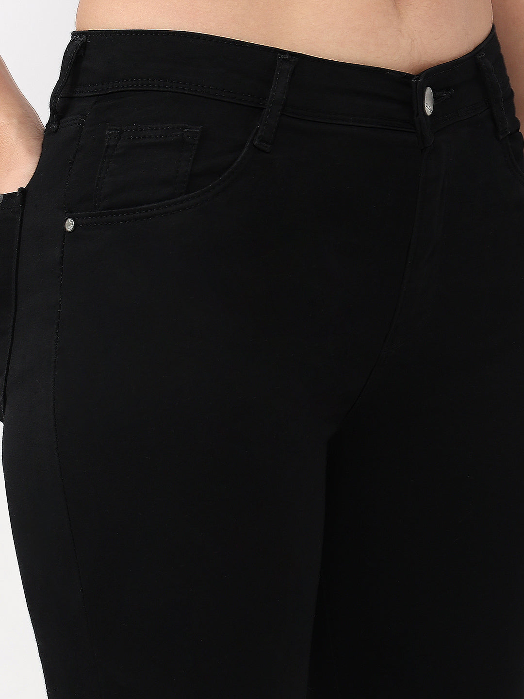 Women Solid High-Rise Flare Jeans