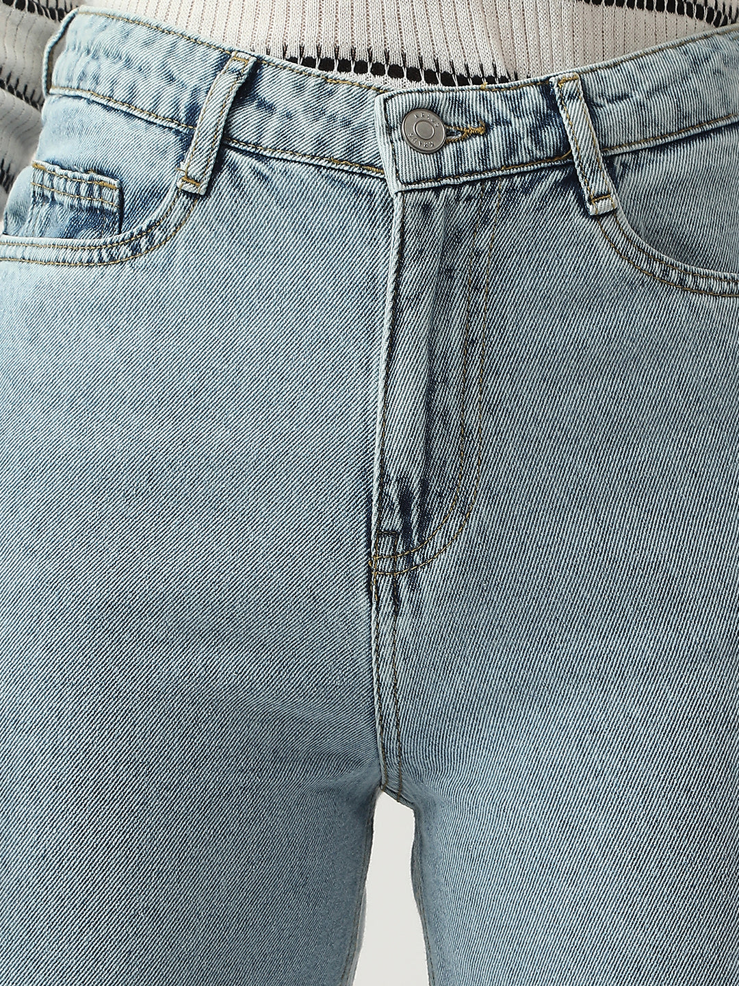 Women Light High-Rise Wide Leg Jeans
