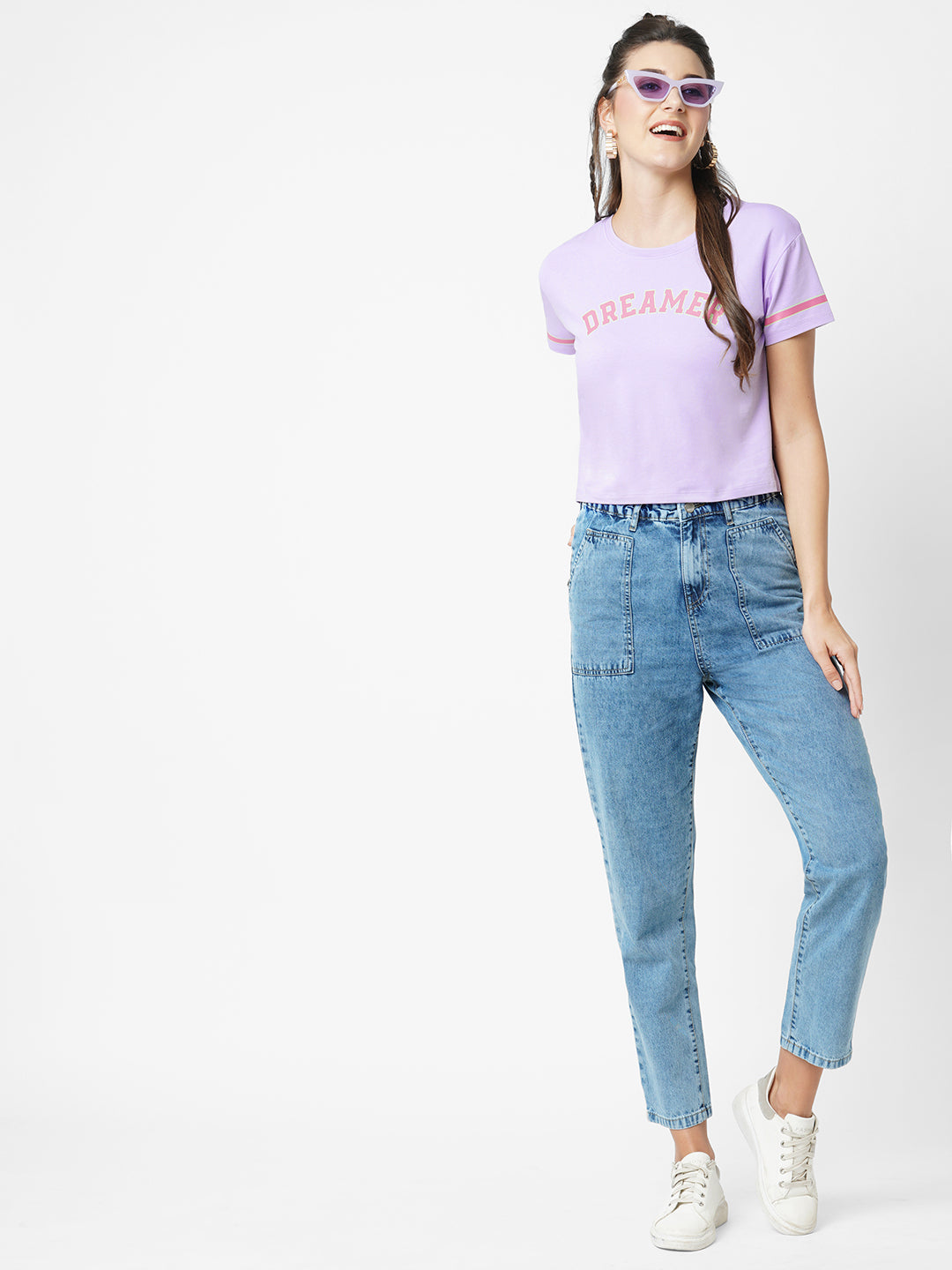 Women Lilac Crop T-Shirt