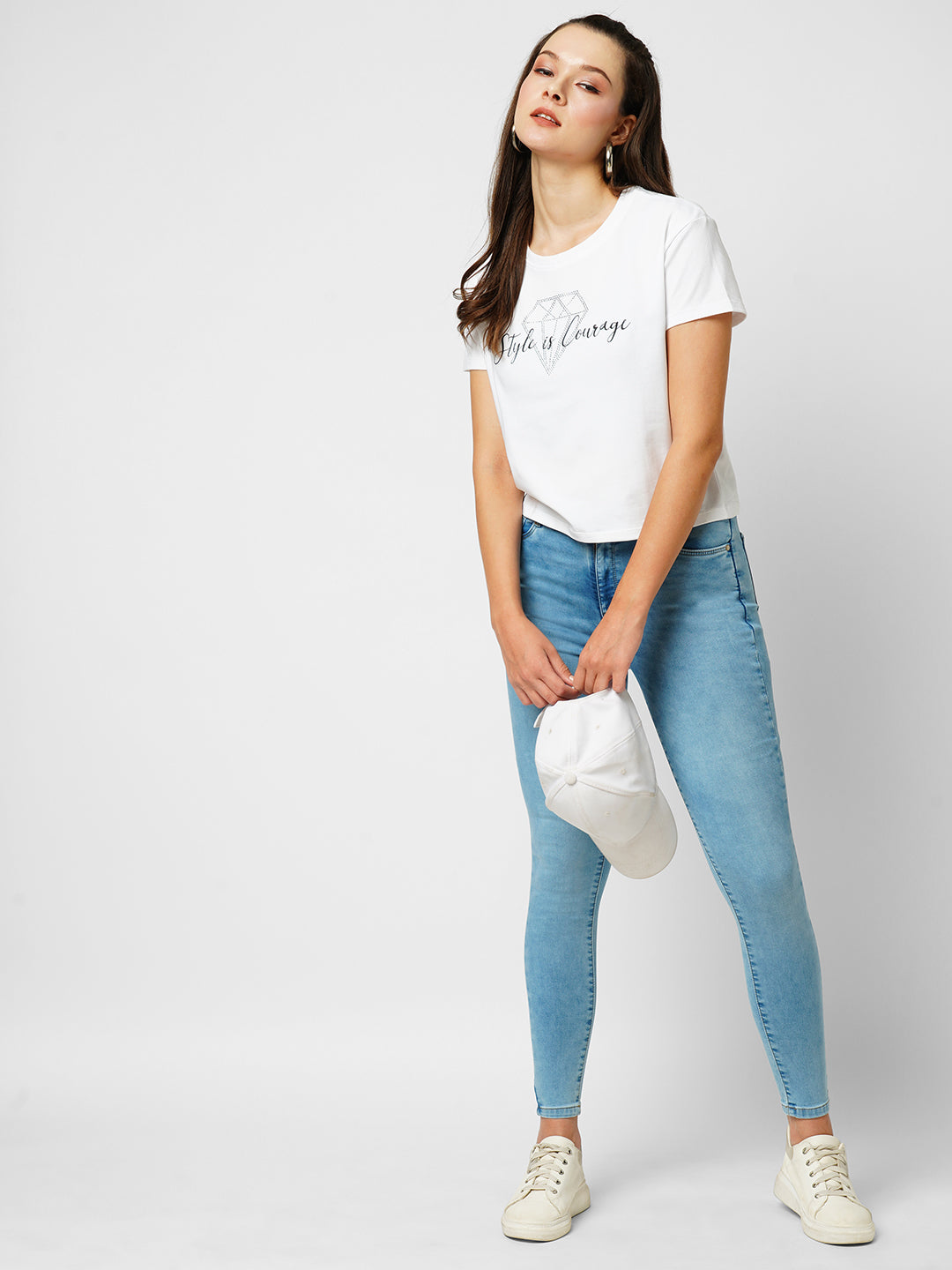 Women Light Blue High-Rise Skinny Jeans
