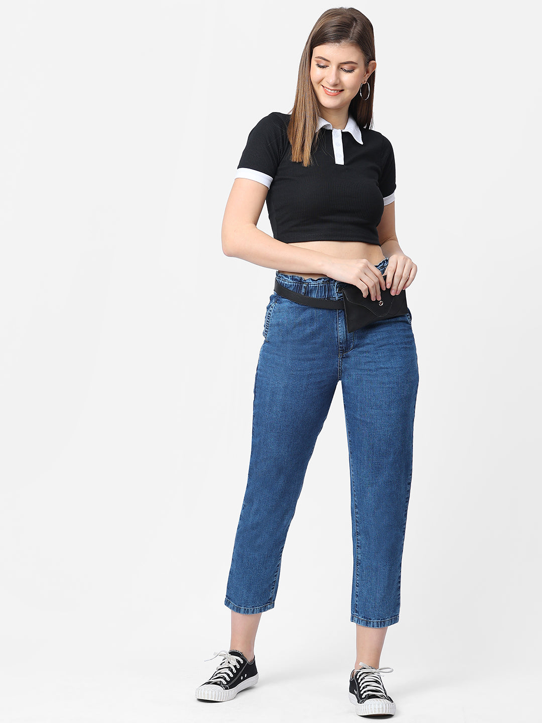 Women Blue High-Rise Baggy Fit Jeans