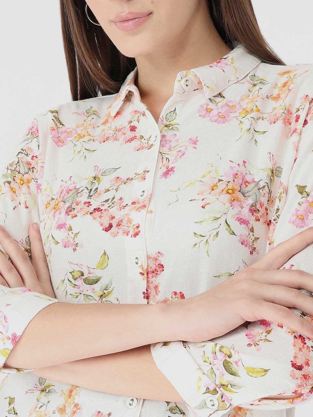 Women Floral Print Slim Fit Shirt