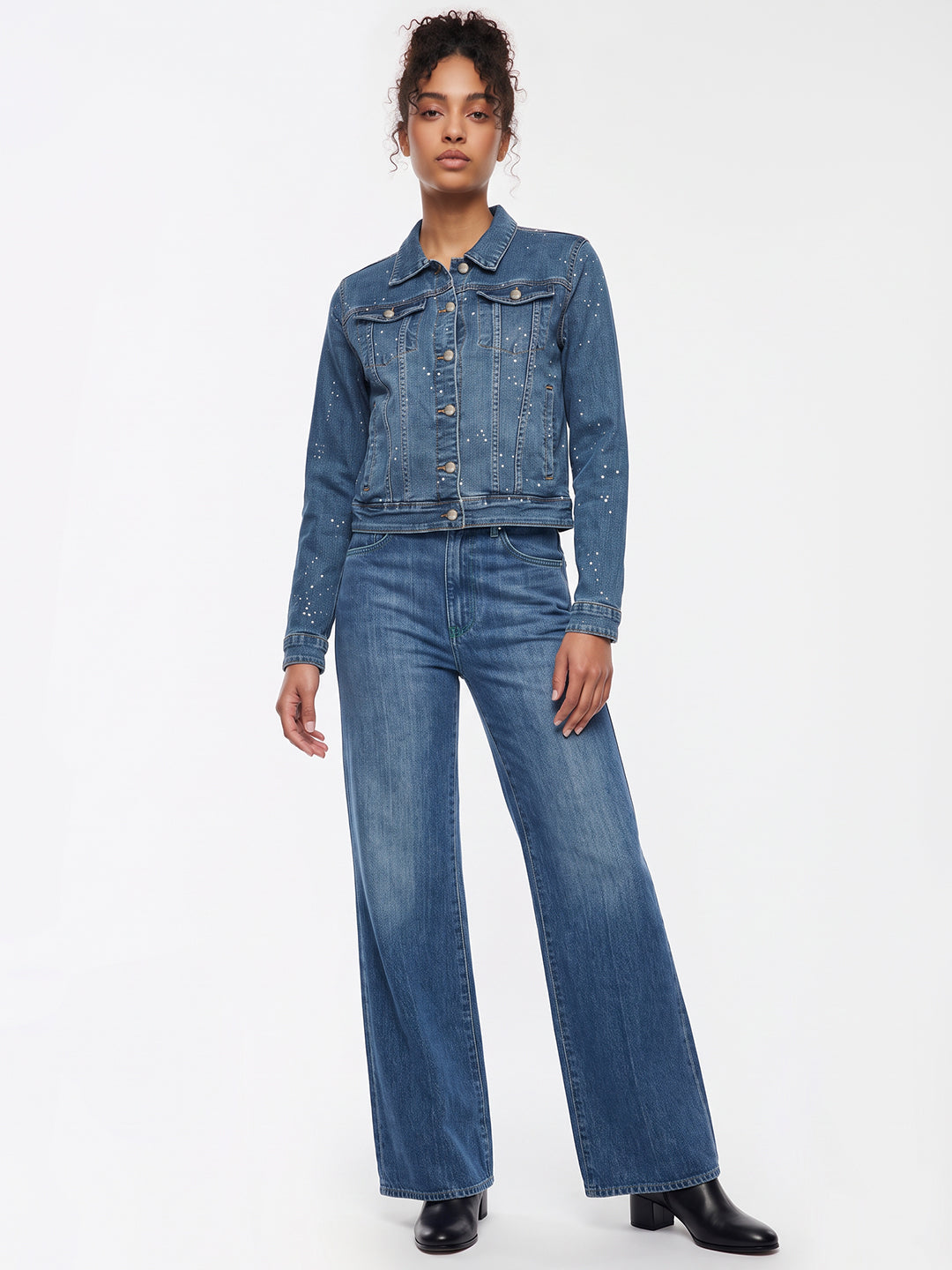Blue Denim Rhinestone Jacket