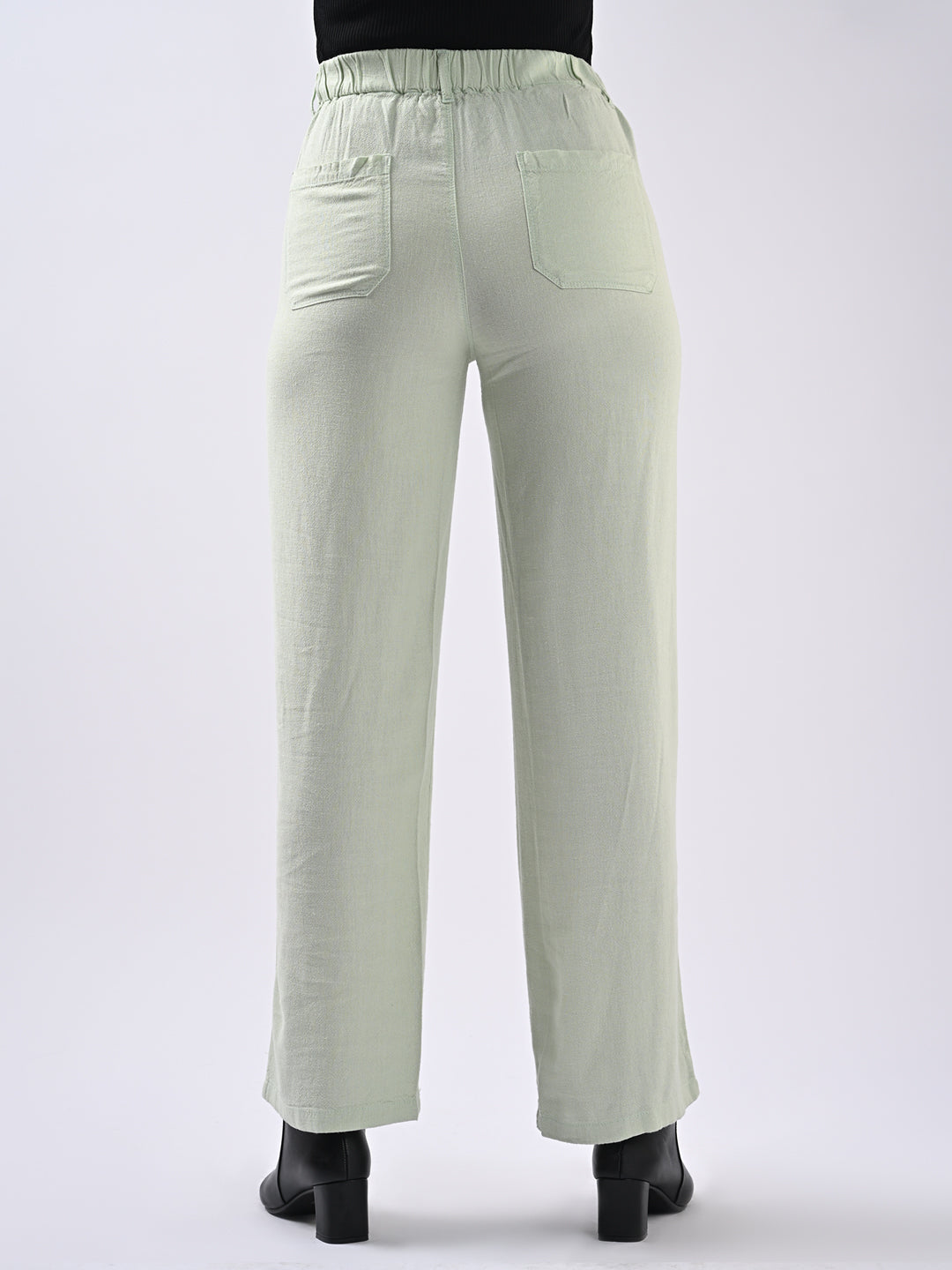 Women High-Rise Wide Leg Korean Pants