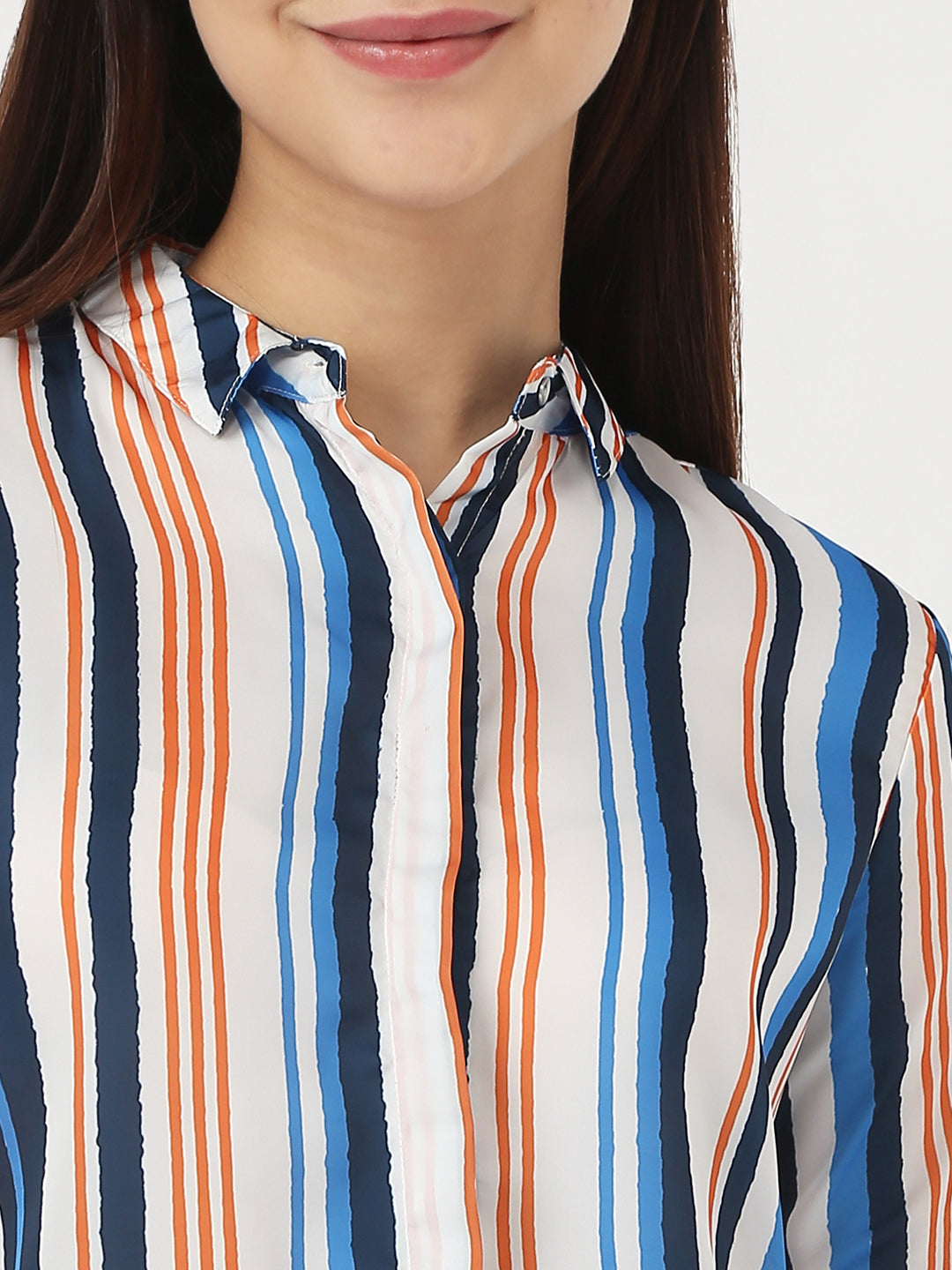 Women Multi Slim Stripe Shirt
