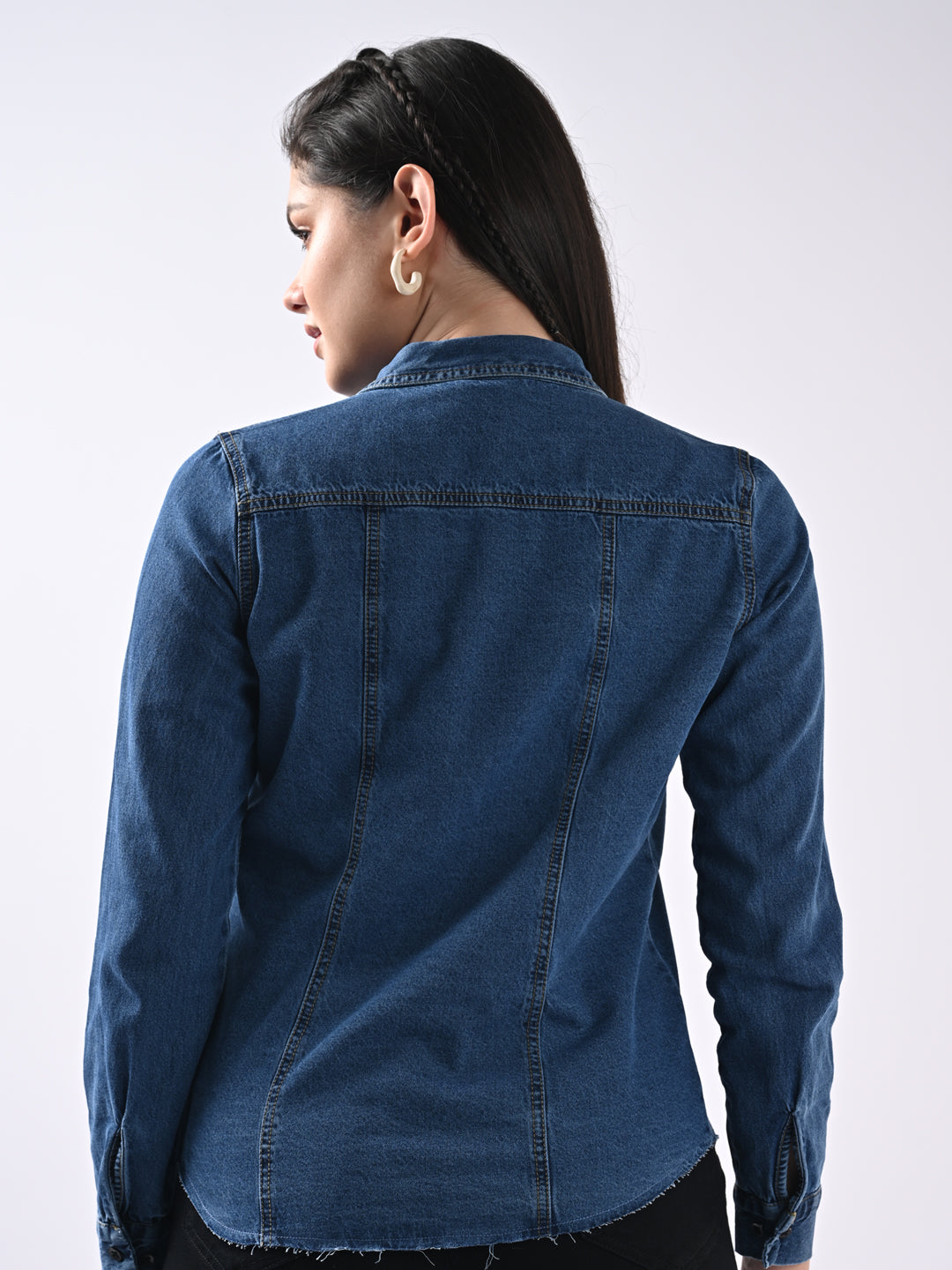 Women Solid Denim Jacket