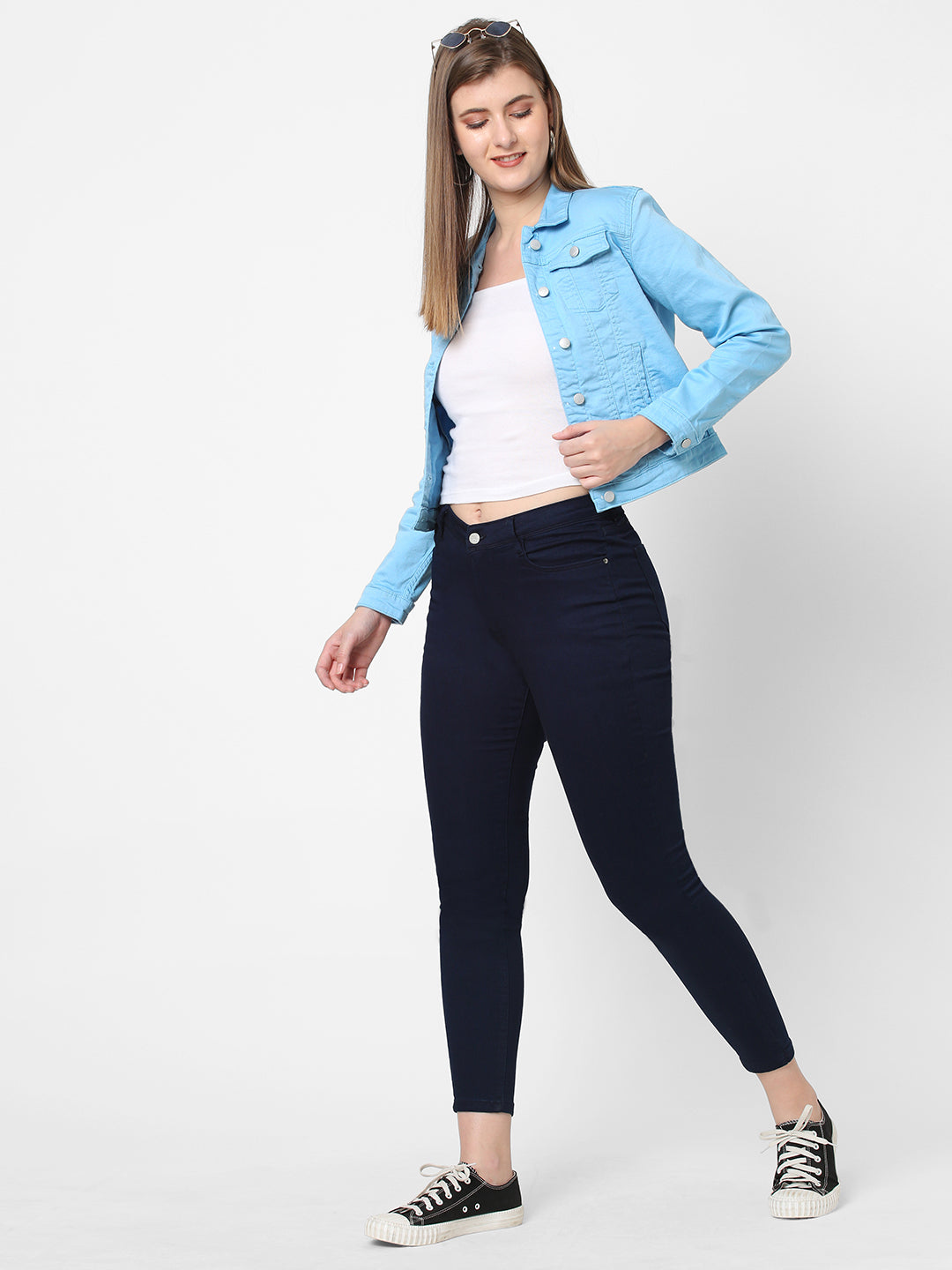 Women Trucker With Flap Pockets Jacket