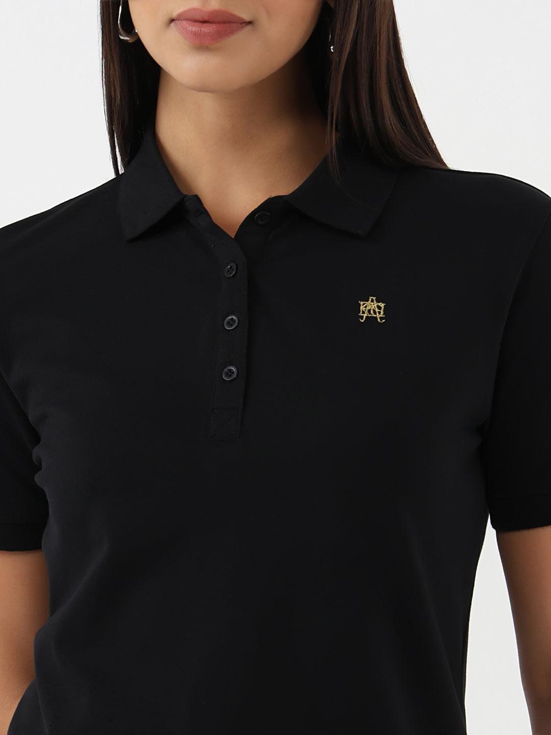 Women Black Slim Fit T-Shirt