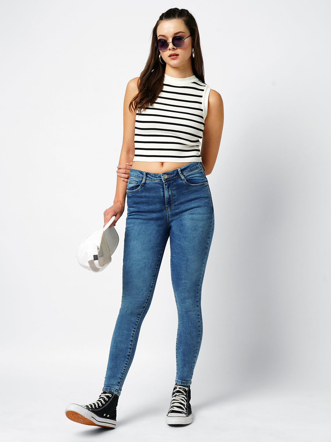 Women Blue Mid-Rise Skinny Jeans