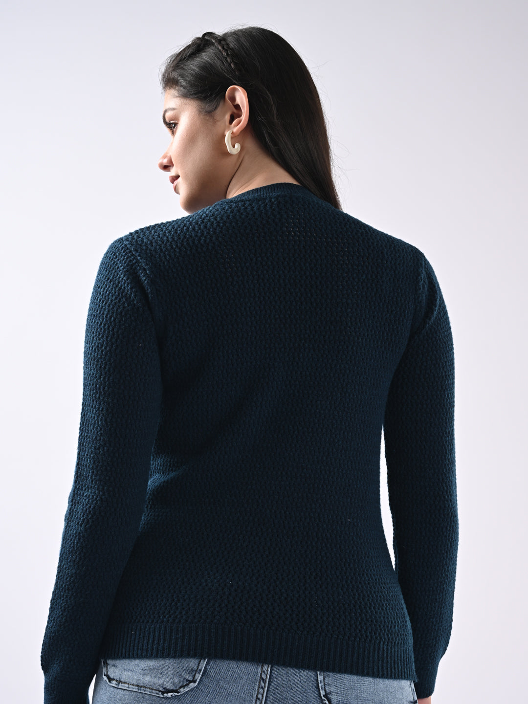 Women Self Design Sweater