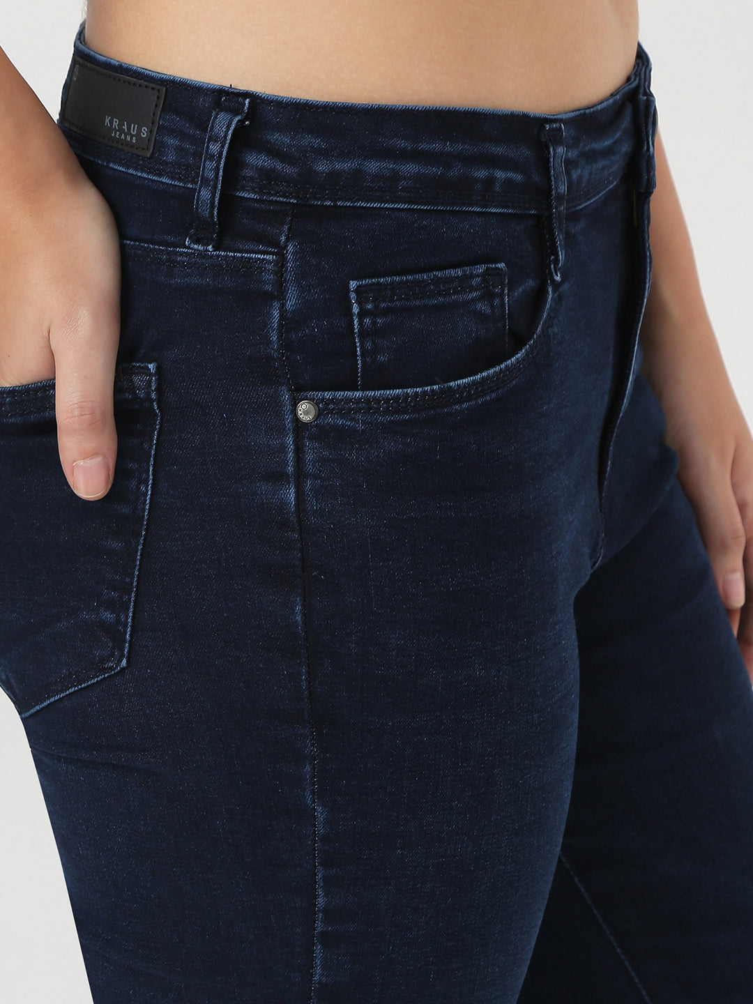 Women Dark Blue High-Rise Flare Jeans