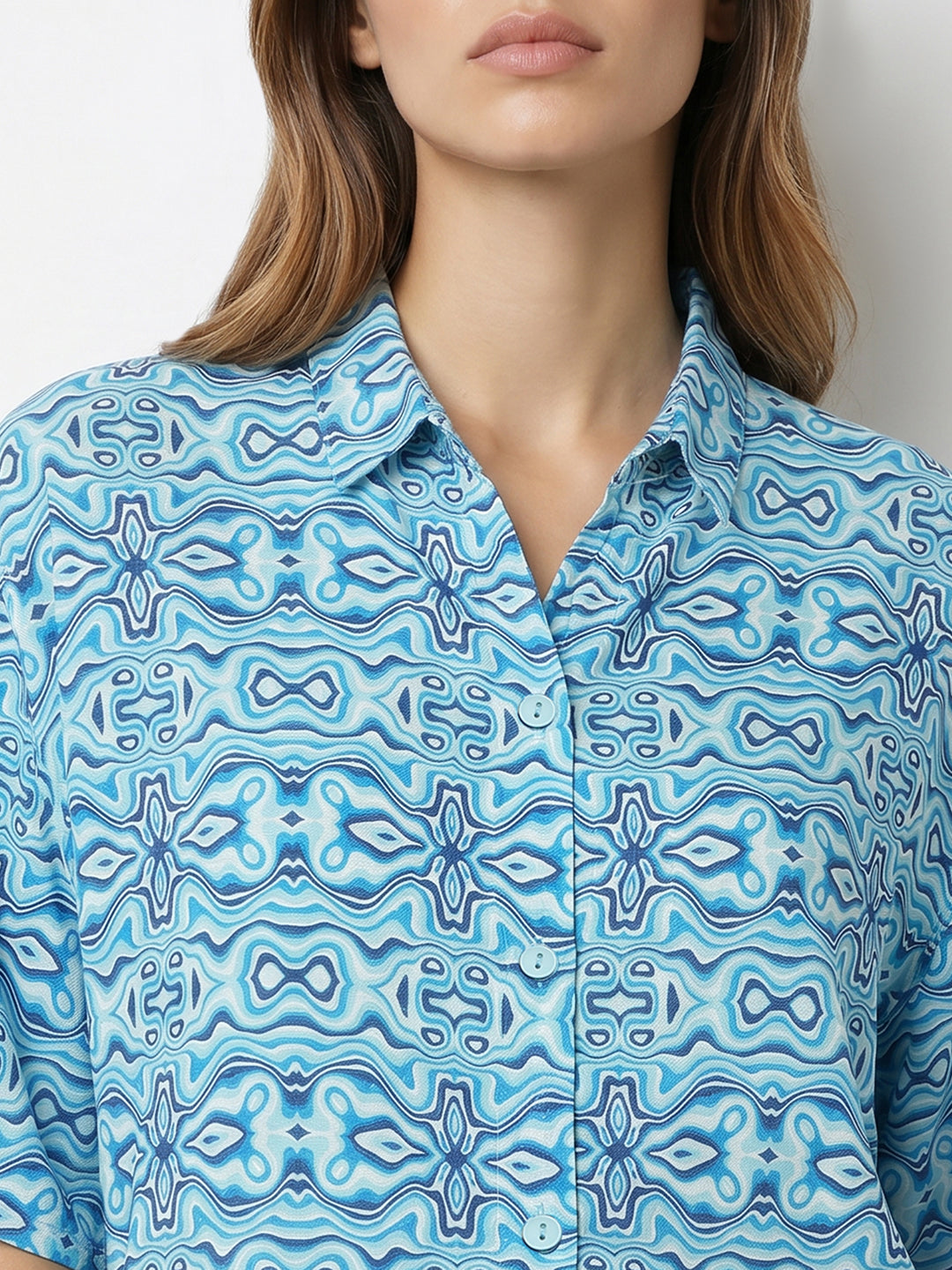 Women Kaleidoscope Crop Shirt