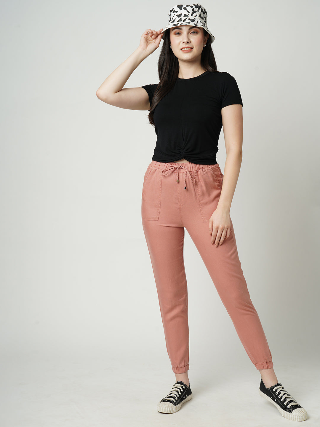 Women Solid Slim Fit Crop T-Shirt
