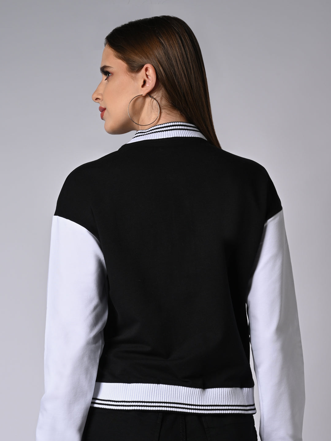 Women Black/White Varsity Jacket