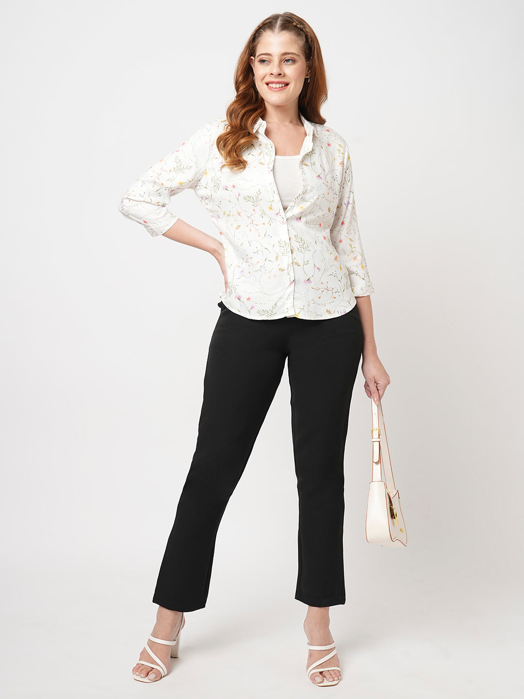 Women Black Mid-Rise Slim Fit Trousers