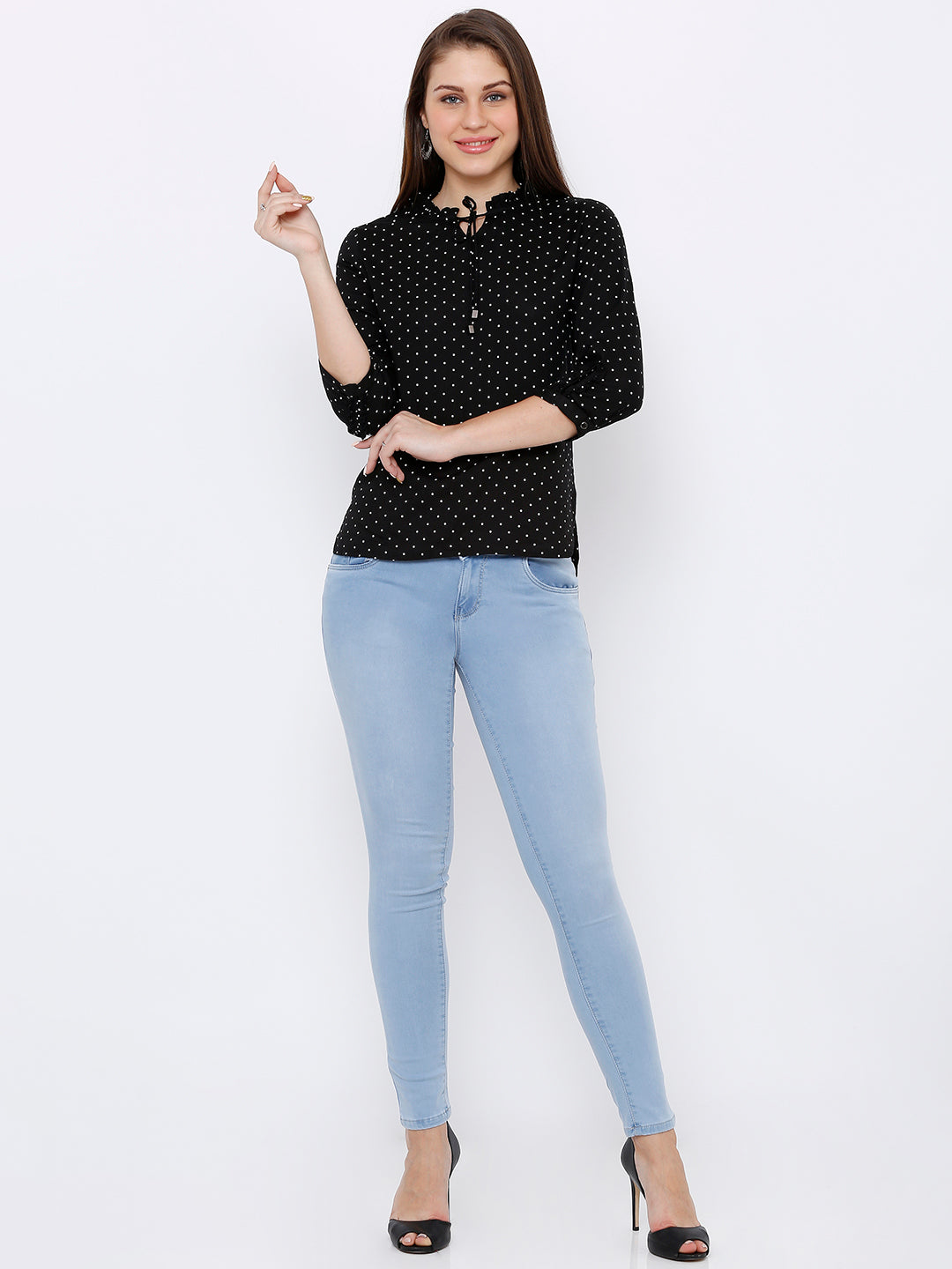 Women Light Blue High-Rise Skinny Jeans