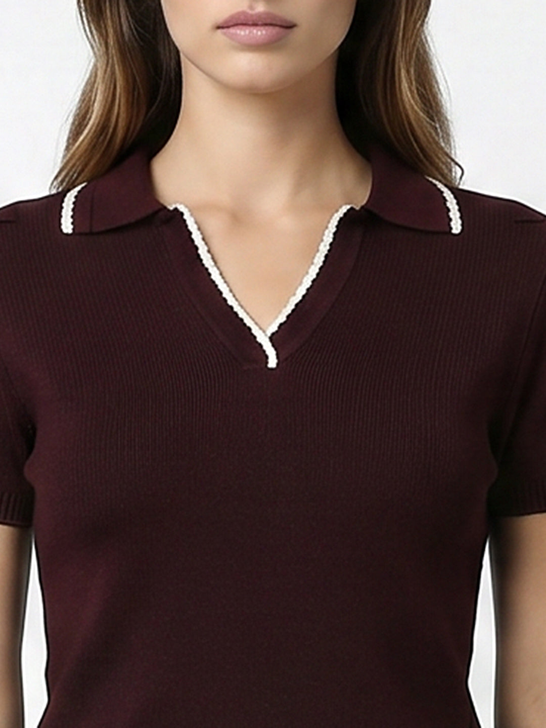 Women Wine Flat Knit
