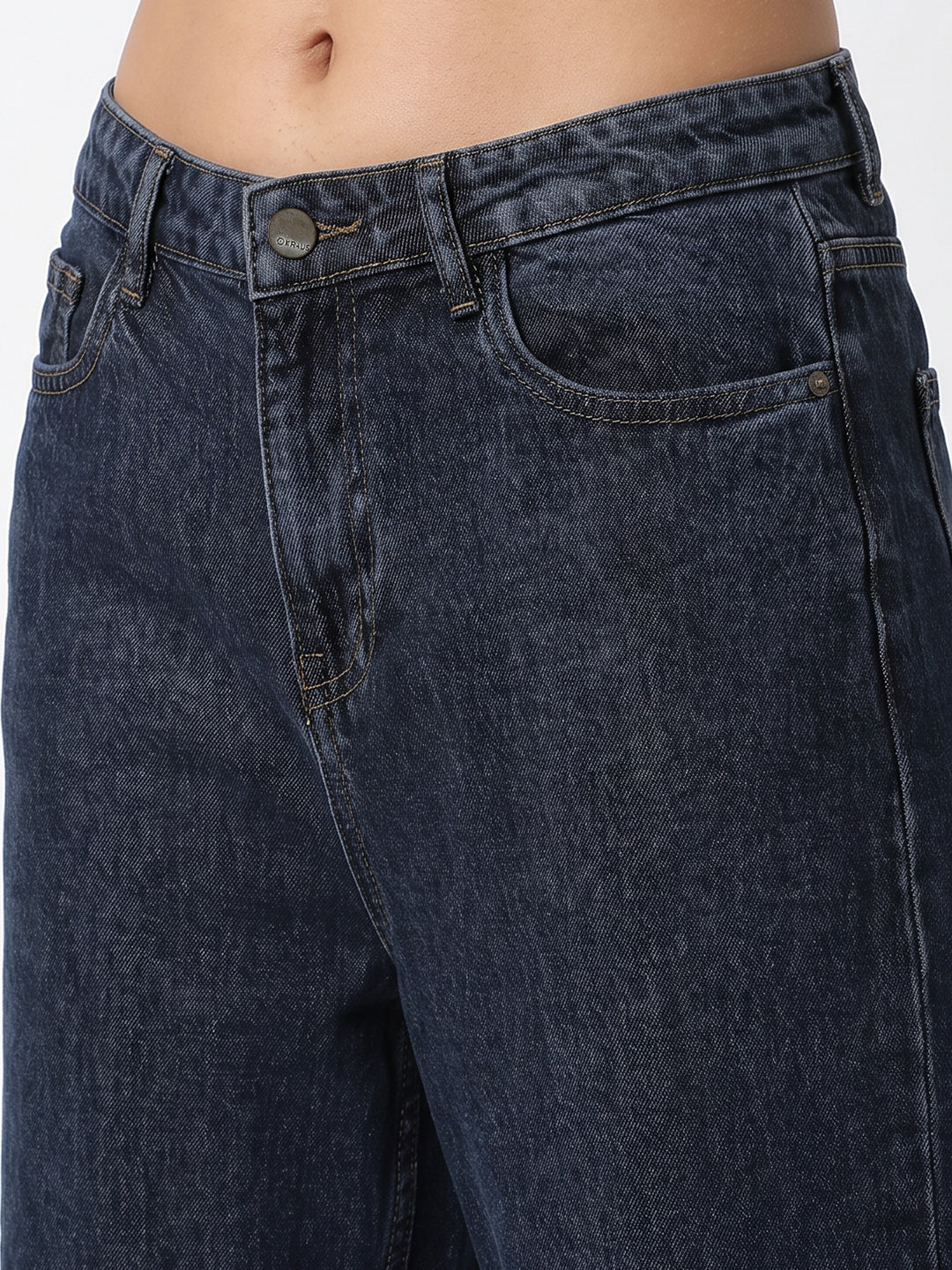 Women Blue High-Rise Culottes