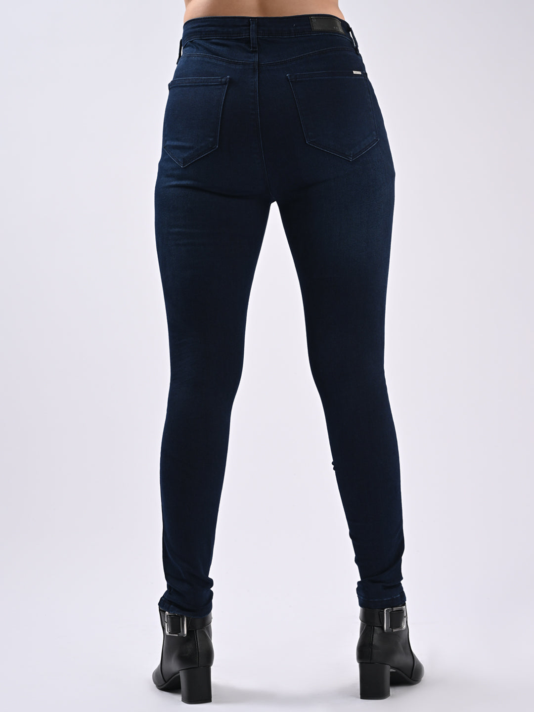 Women Dark Blue Sky High-Rise Skinny Fit Jeans