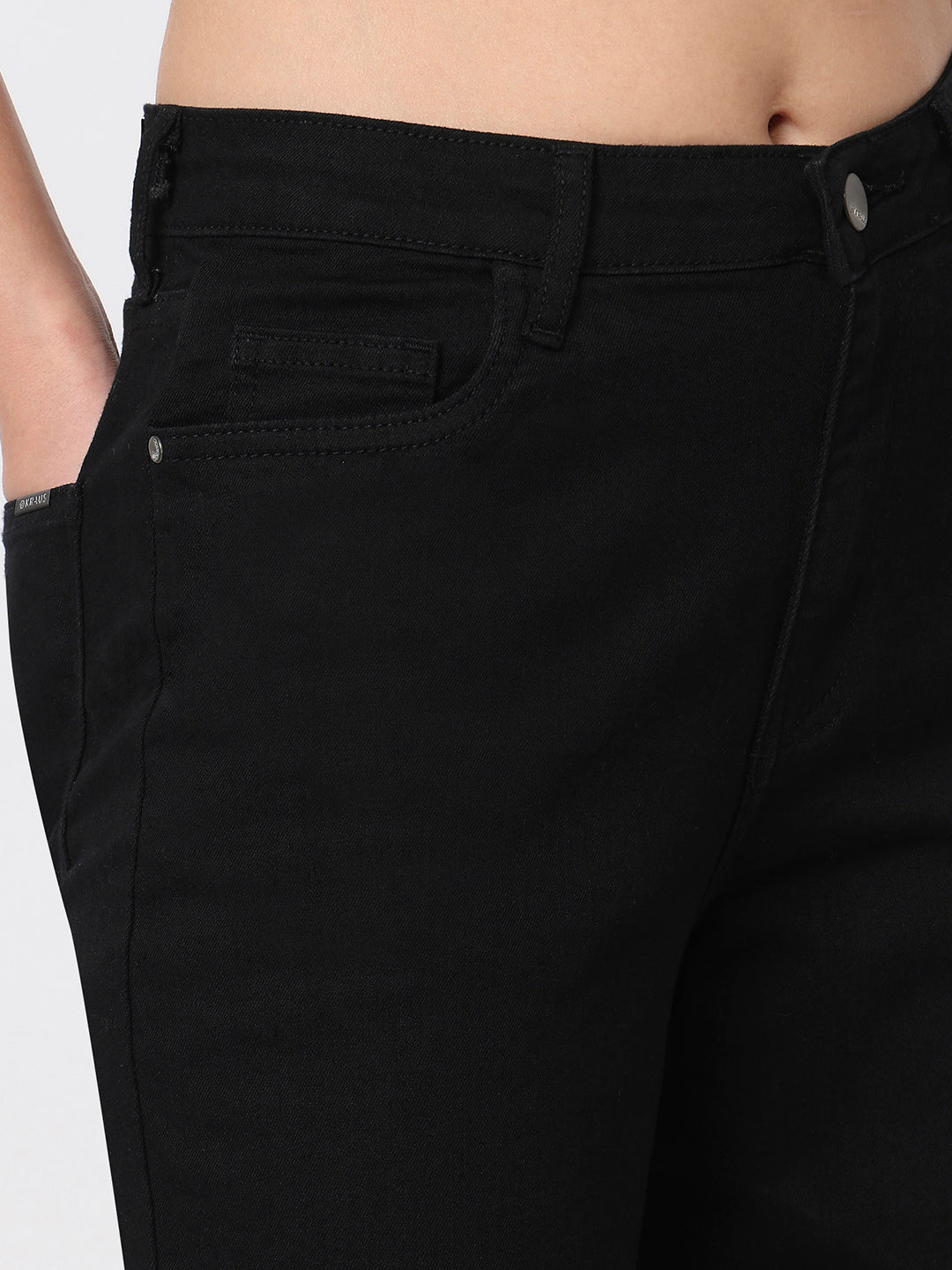 Black Super Wide Leg Jeans