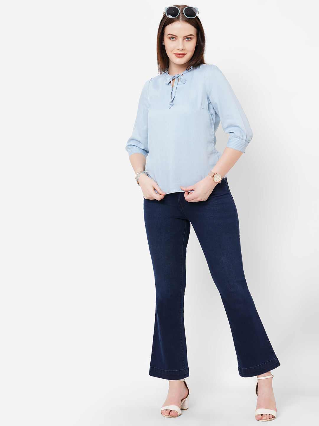Women Tie-Up Denim Top