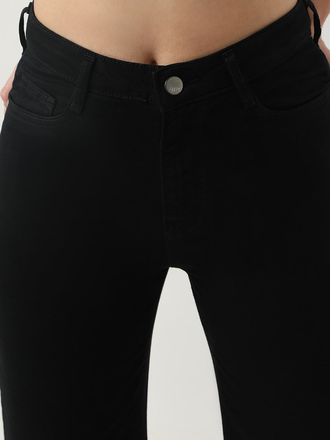 Women Black High-Rise Wide Leg Jeans