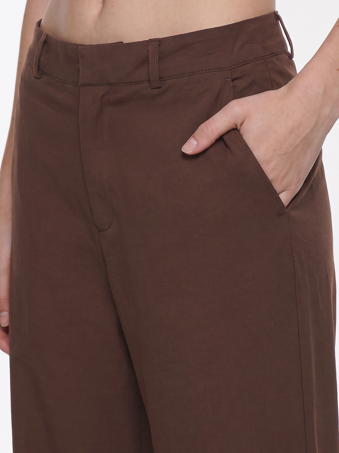 Sepia High-Rise Straight Fit Korean Pants