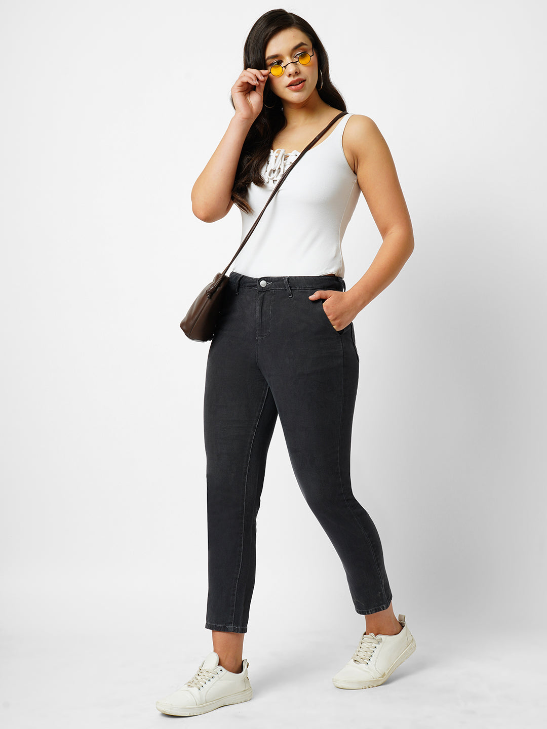 Women High-Rise Skinny Fit Trousers