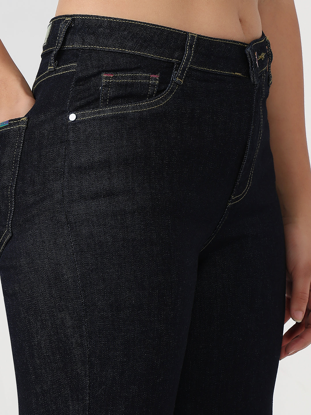 Women Blue High-Rise Straight Jeans