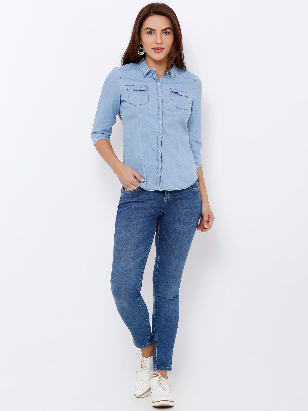 Women Blue High-Rise Skinny Jeans