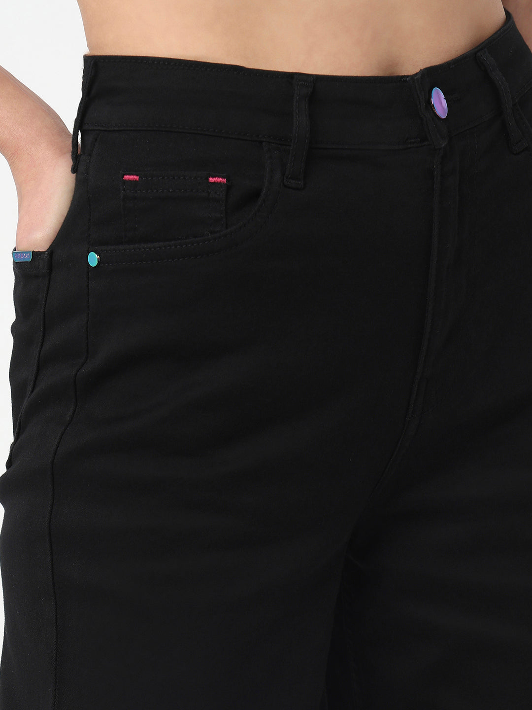Women Black High-Rise Baggy Fit Jeans