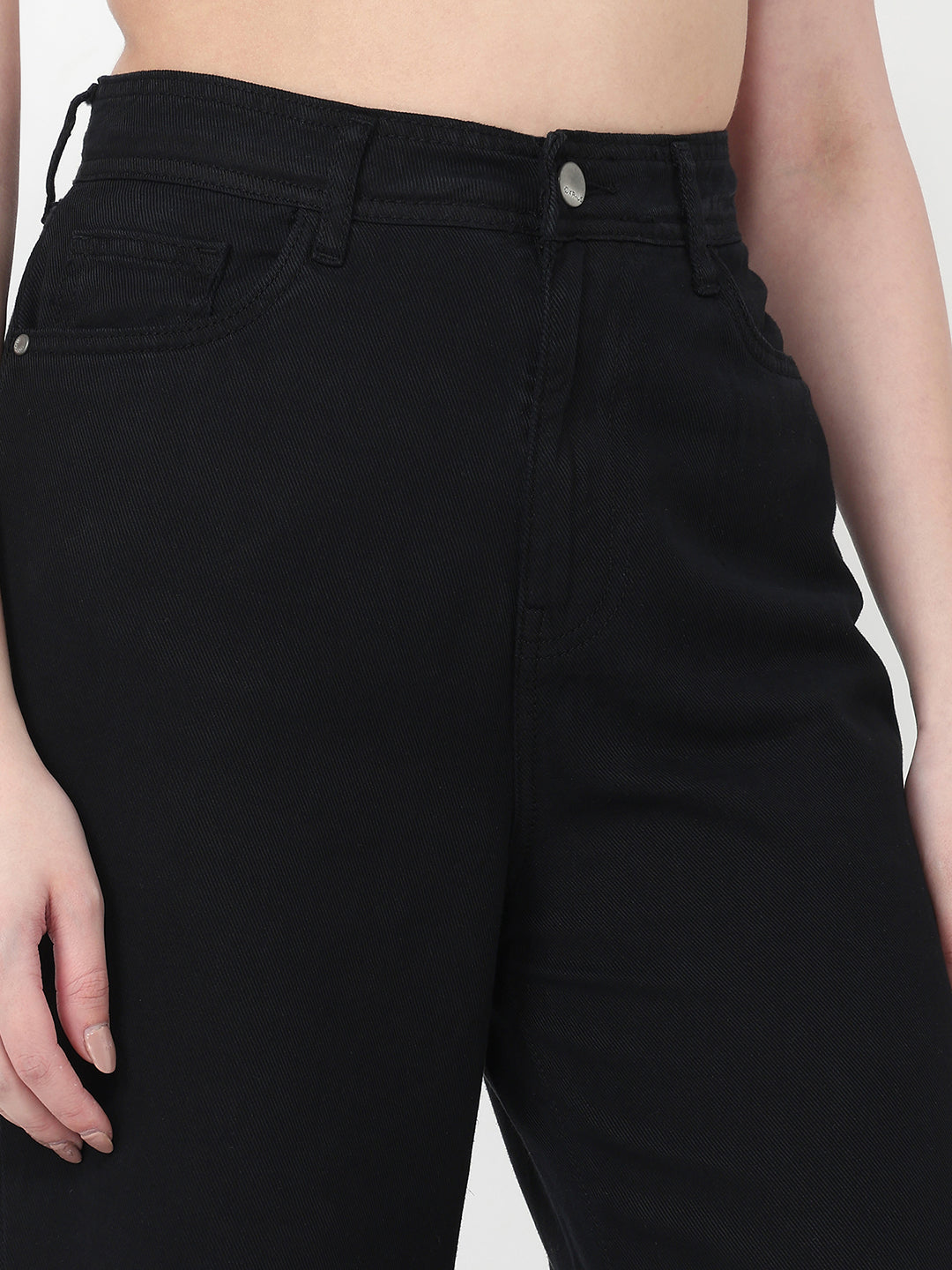 Women Black High-Rise Super Wide Leg Jeans