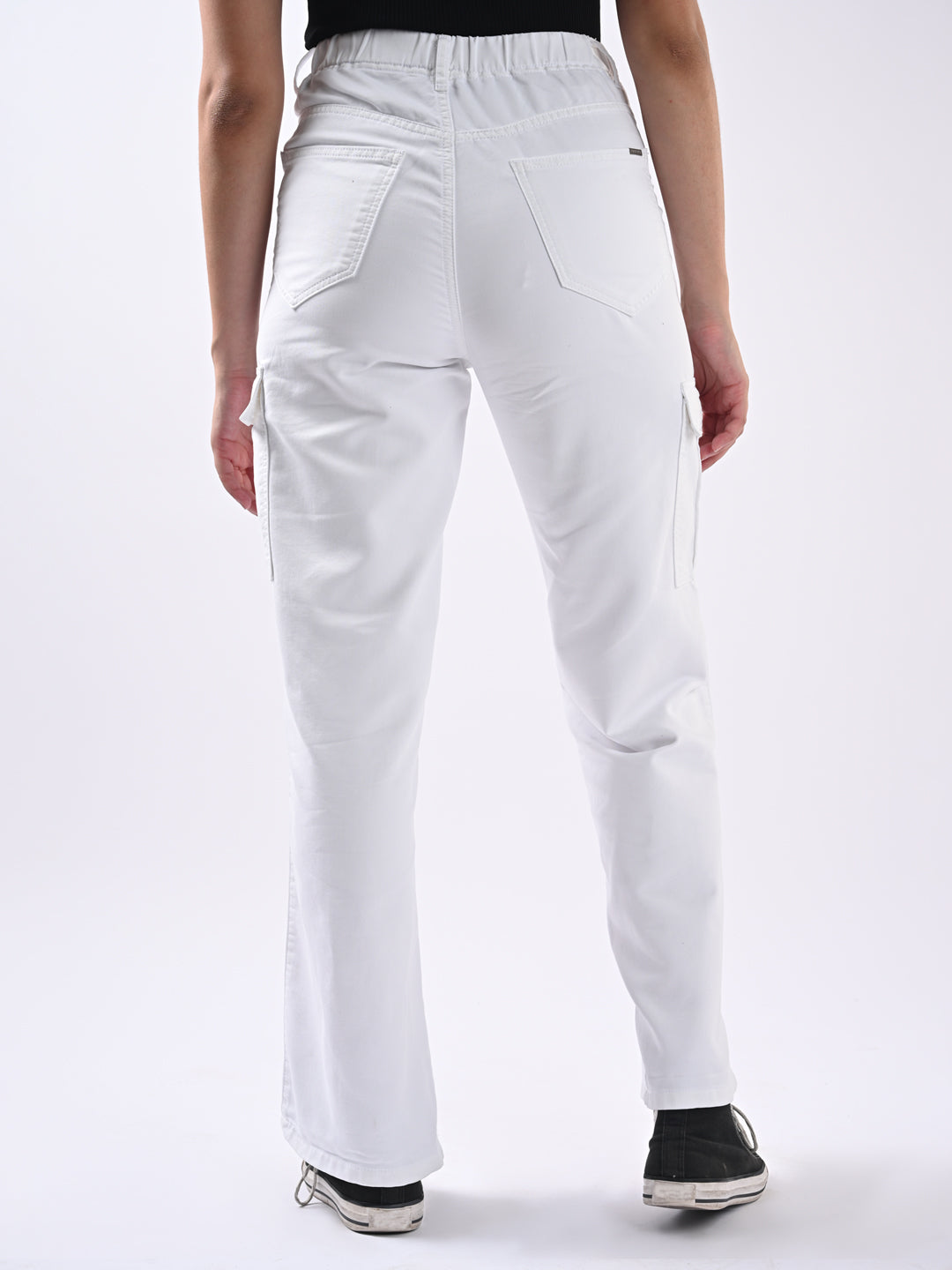 Women White High-Rise Cargo