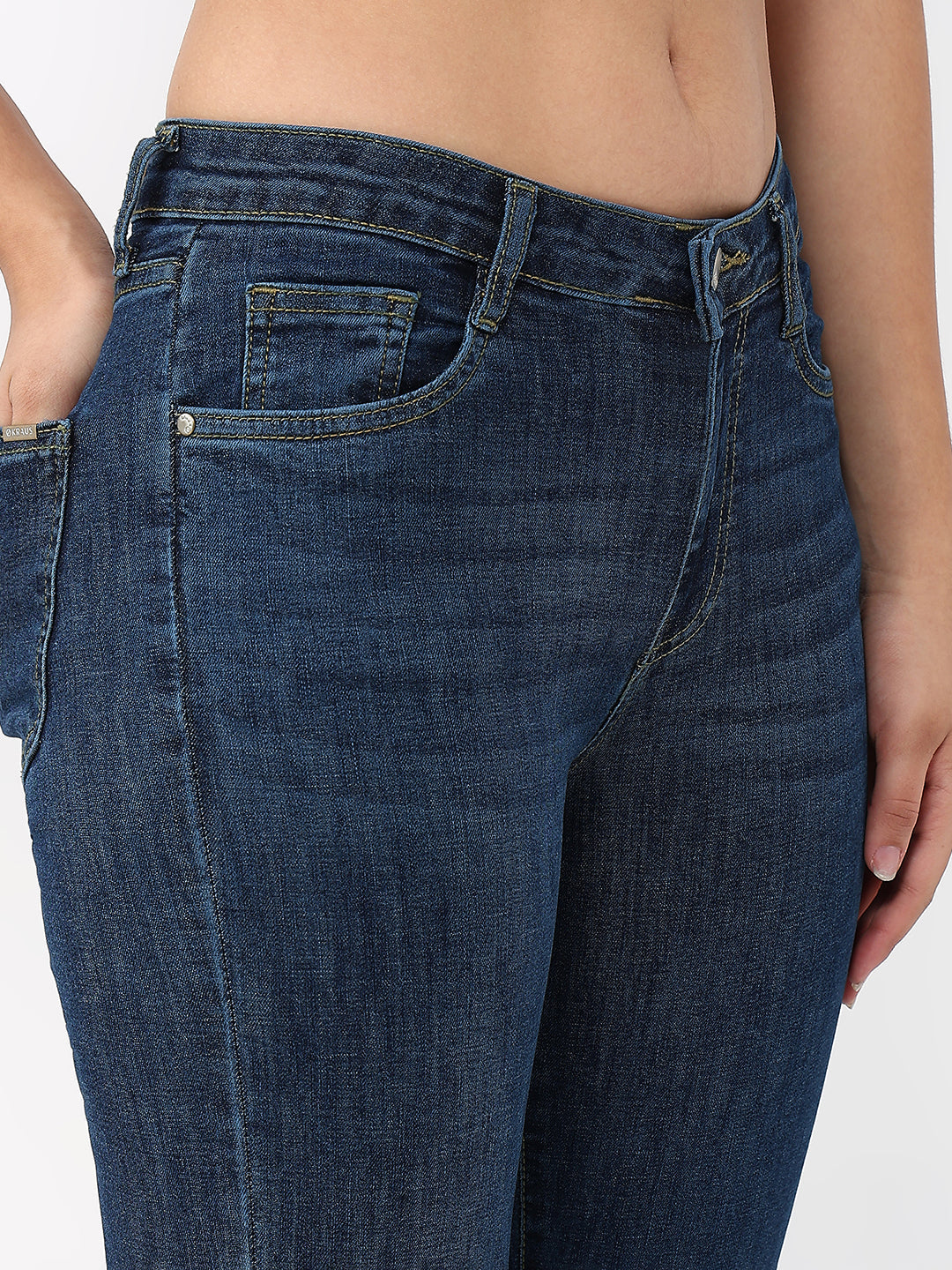 Women Dark Blue Slim Straight Fit Jeans