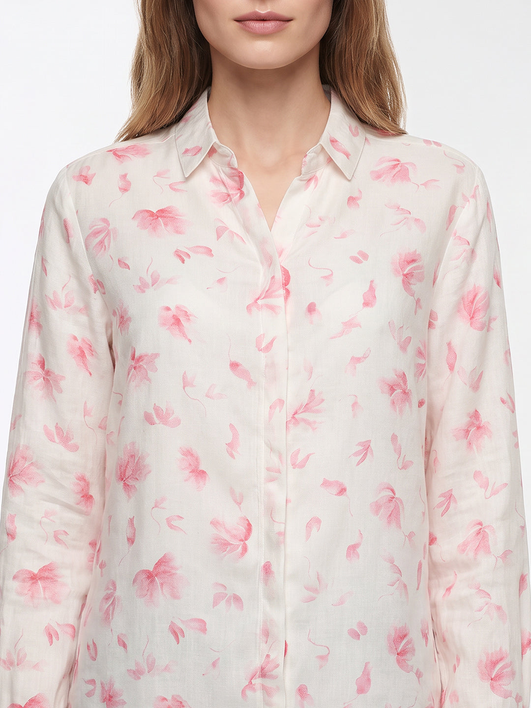 Women Pink Floral Shirt