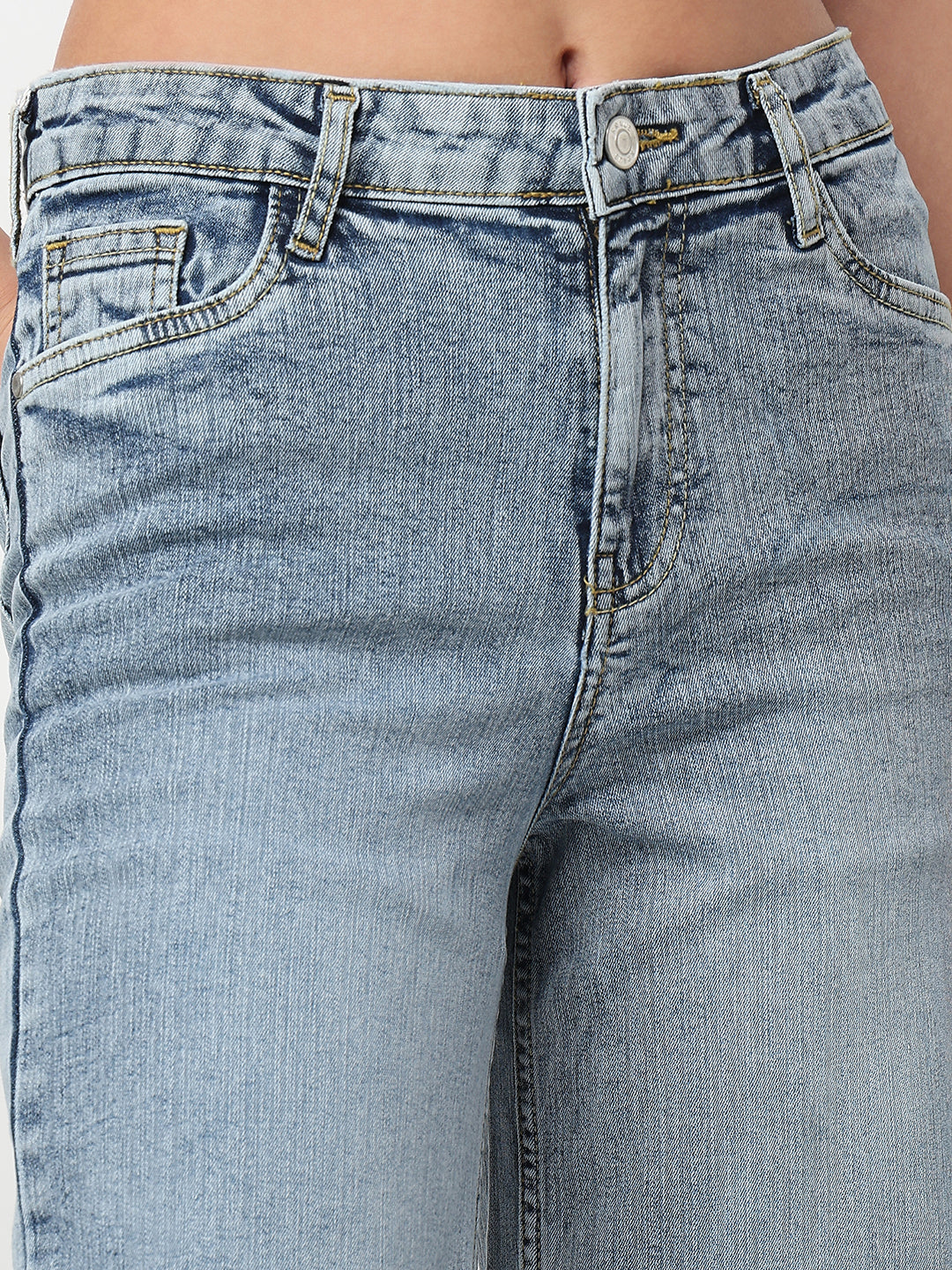 Women Blue High-Rise Baggy Jeans