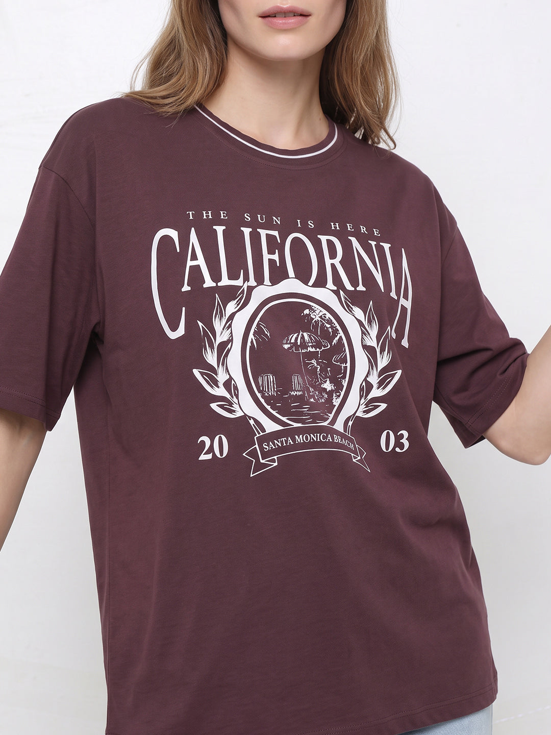 Women Mauve Oversized T-Shirt