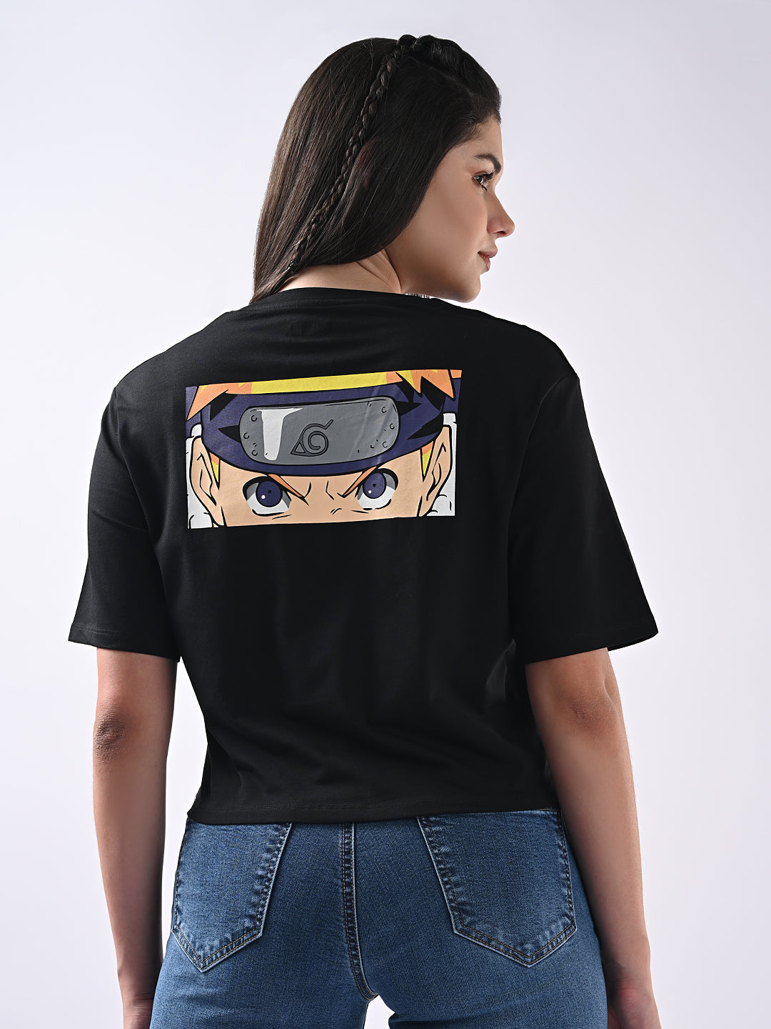 Women Graphic Crop Slim Fit Tees