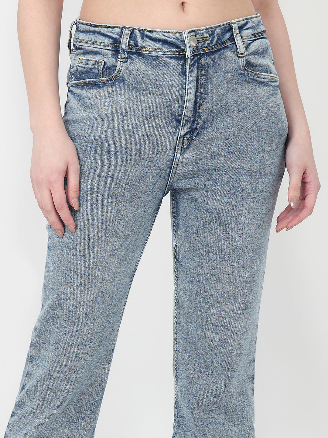 Light Blue High-Rise Flare Jeans